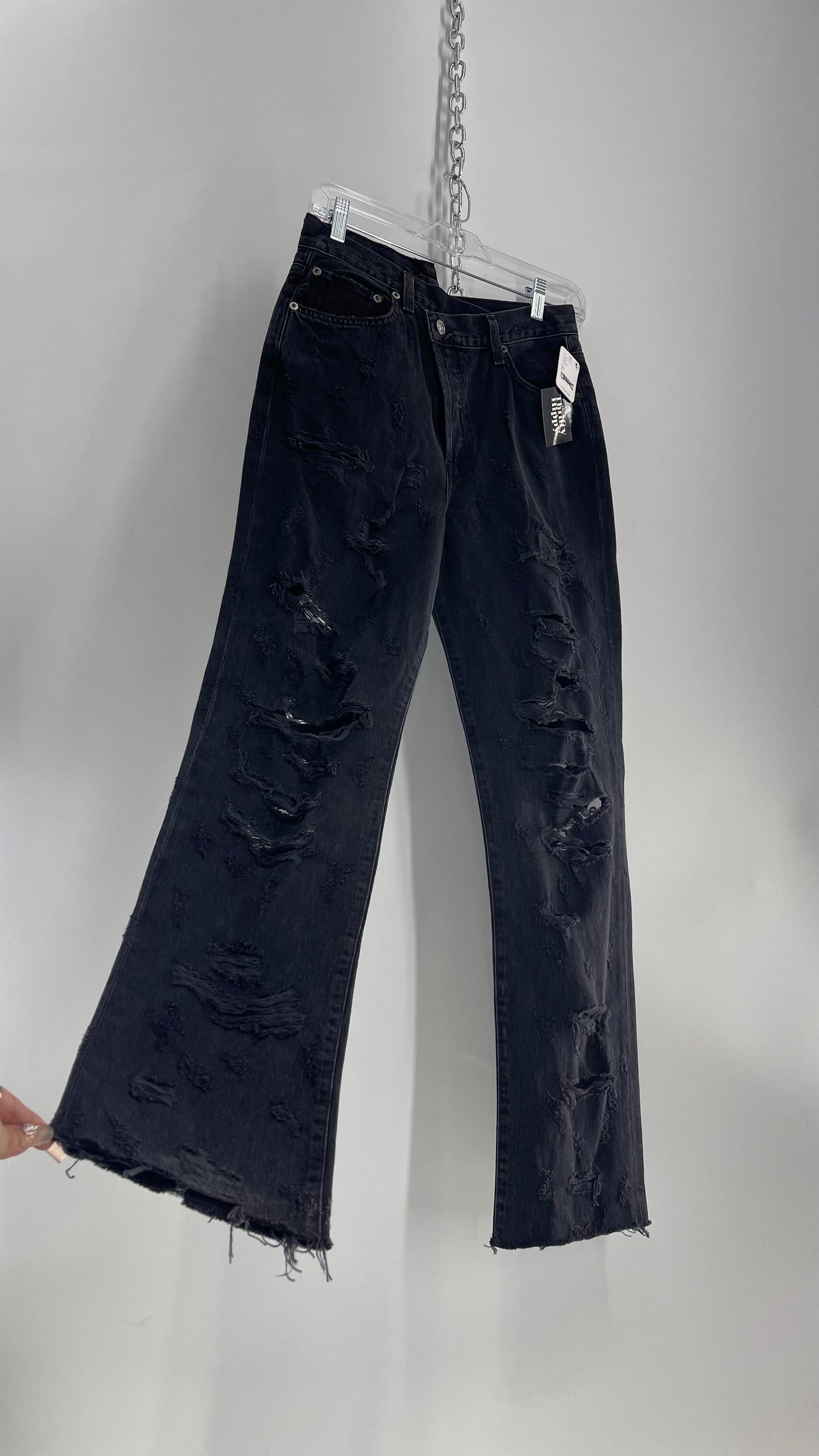 AGOLDE X Free People Grey/Black Distressed Jeans with Tags Attached (27)