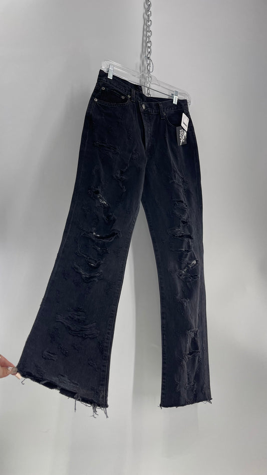 AGOLDE X Free People Grey/Black Distressed Jeans with Tags Attached (27)