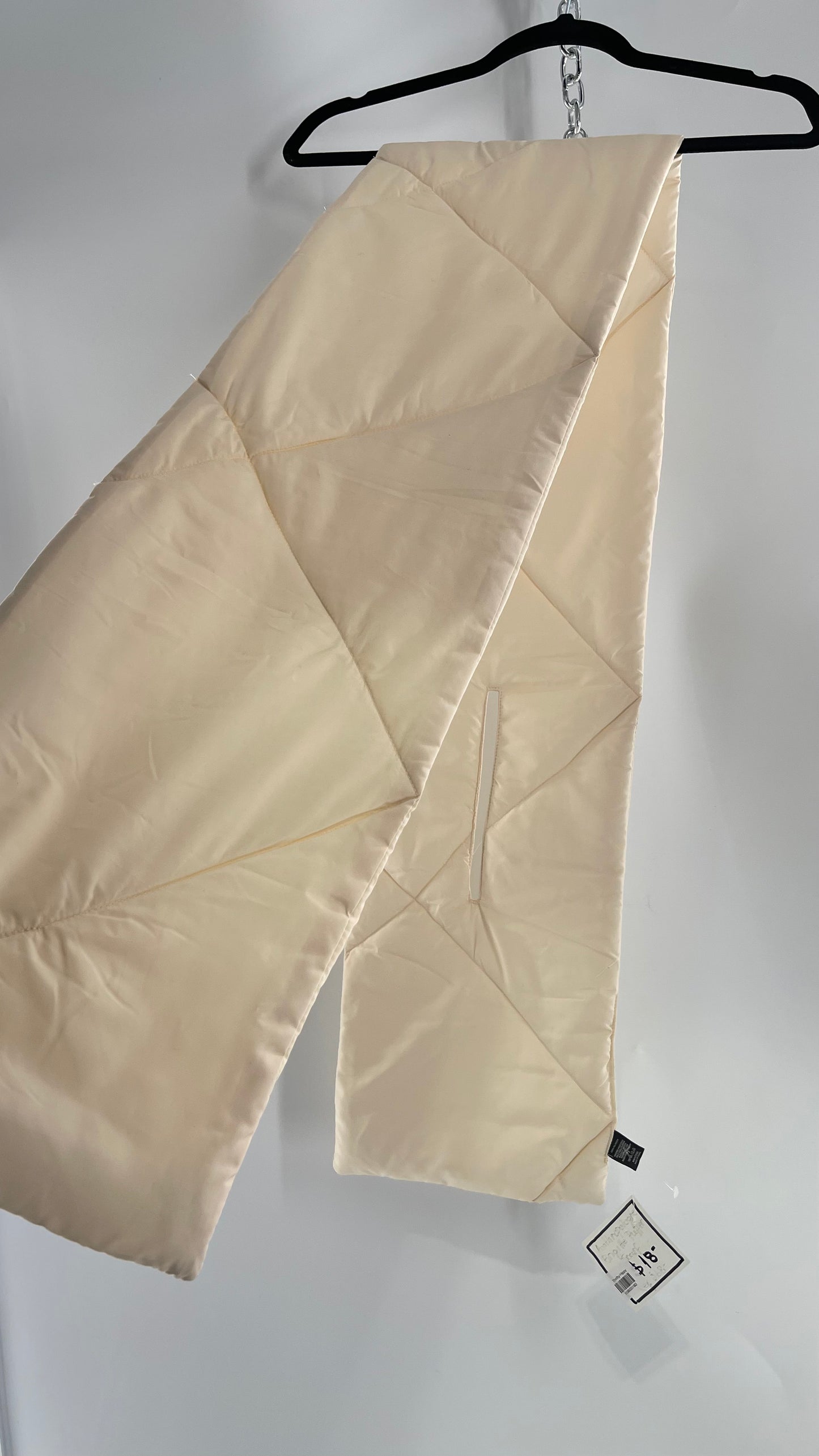 Brigitte Beige Puffer Quilted Scarf