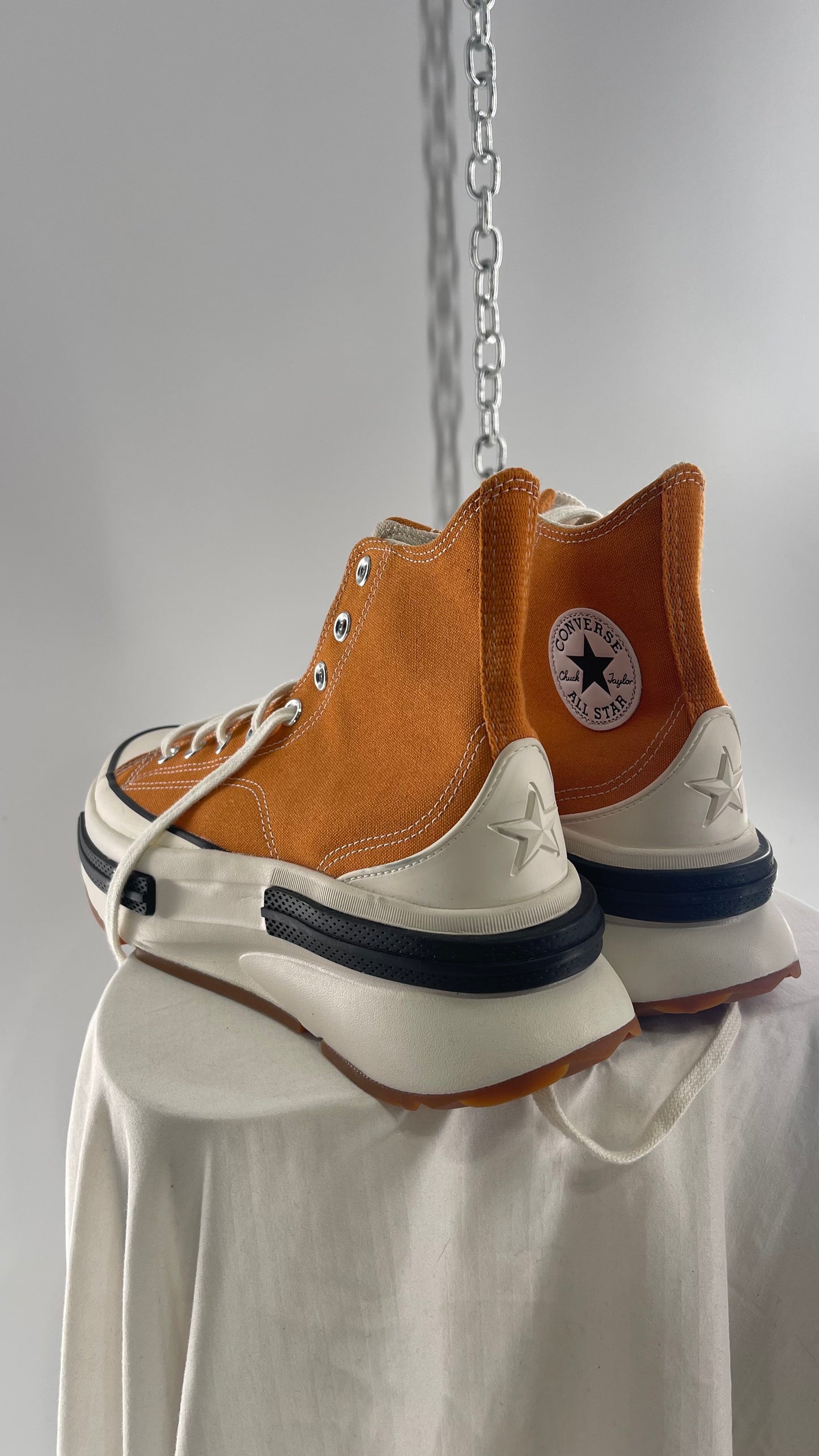 Converse All Stars Run Star Legacy CX Orange Platform Sneaker (9.5)