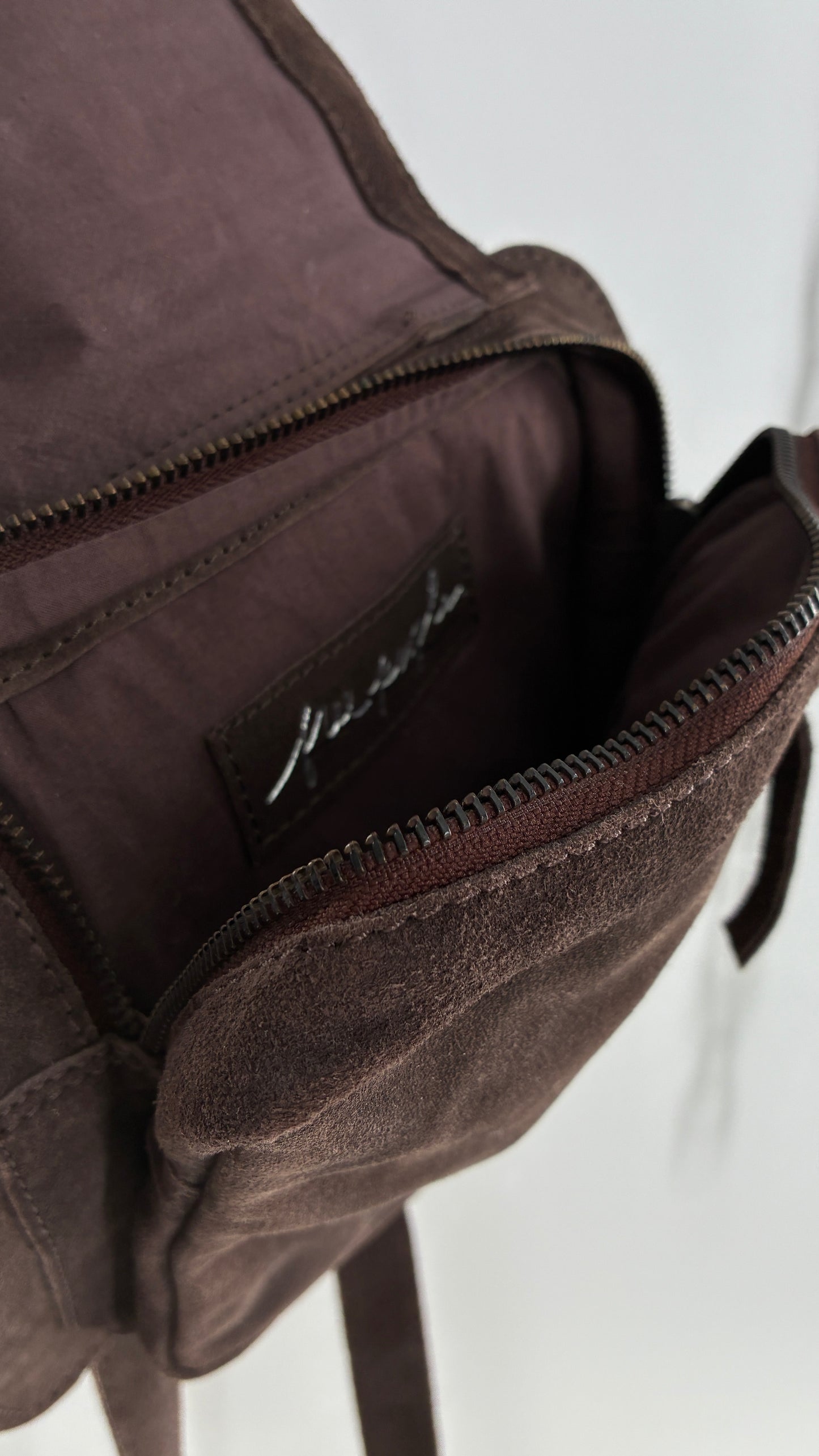Free People Brown Suede Leather Crossbody Pouch Purse