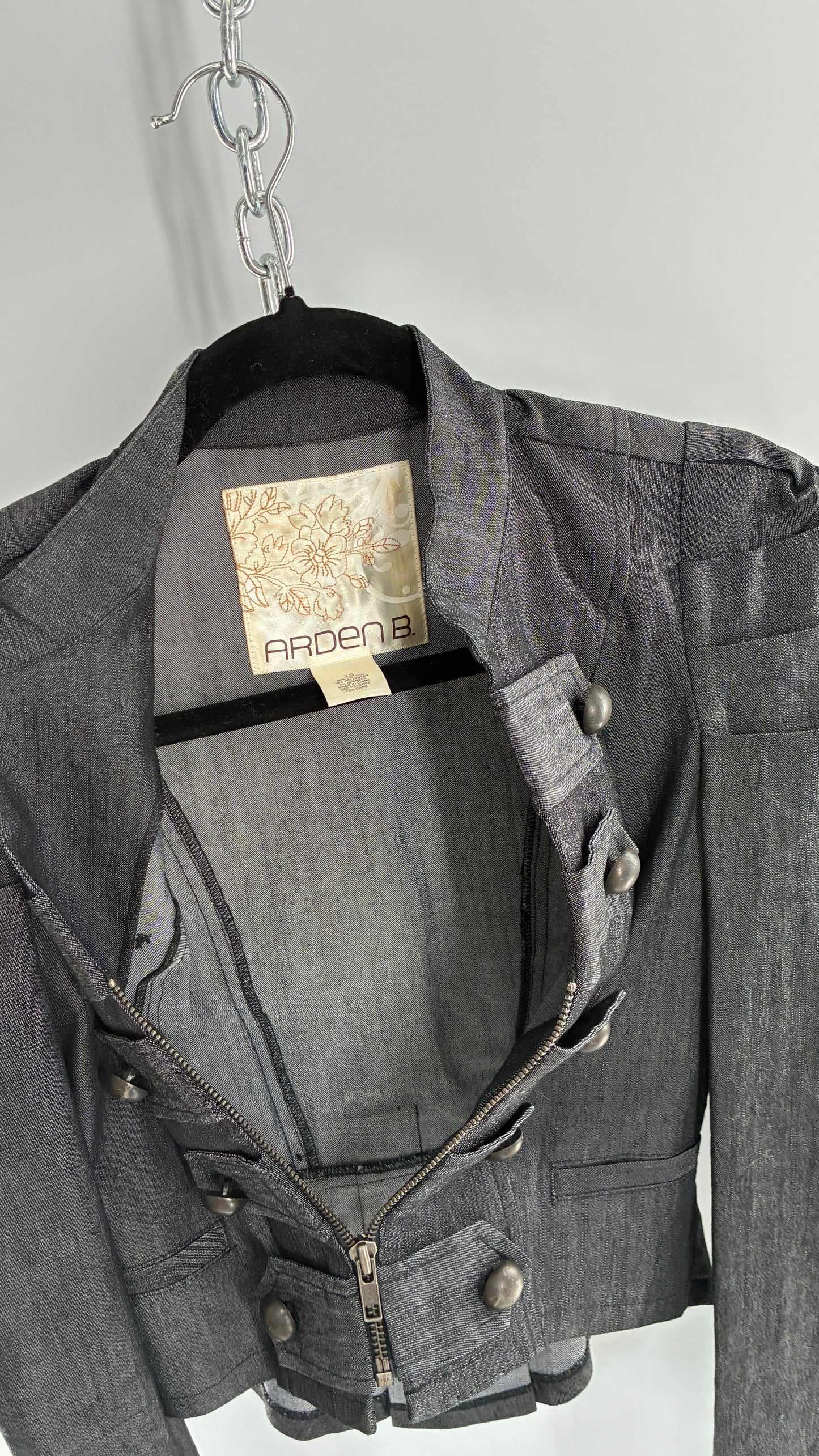Vintage ARDEN B. Cropped Denim Drummer Jacket (XS)