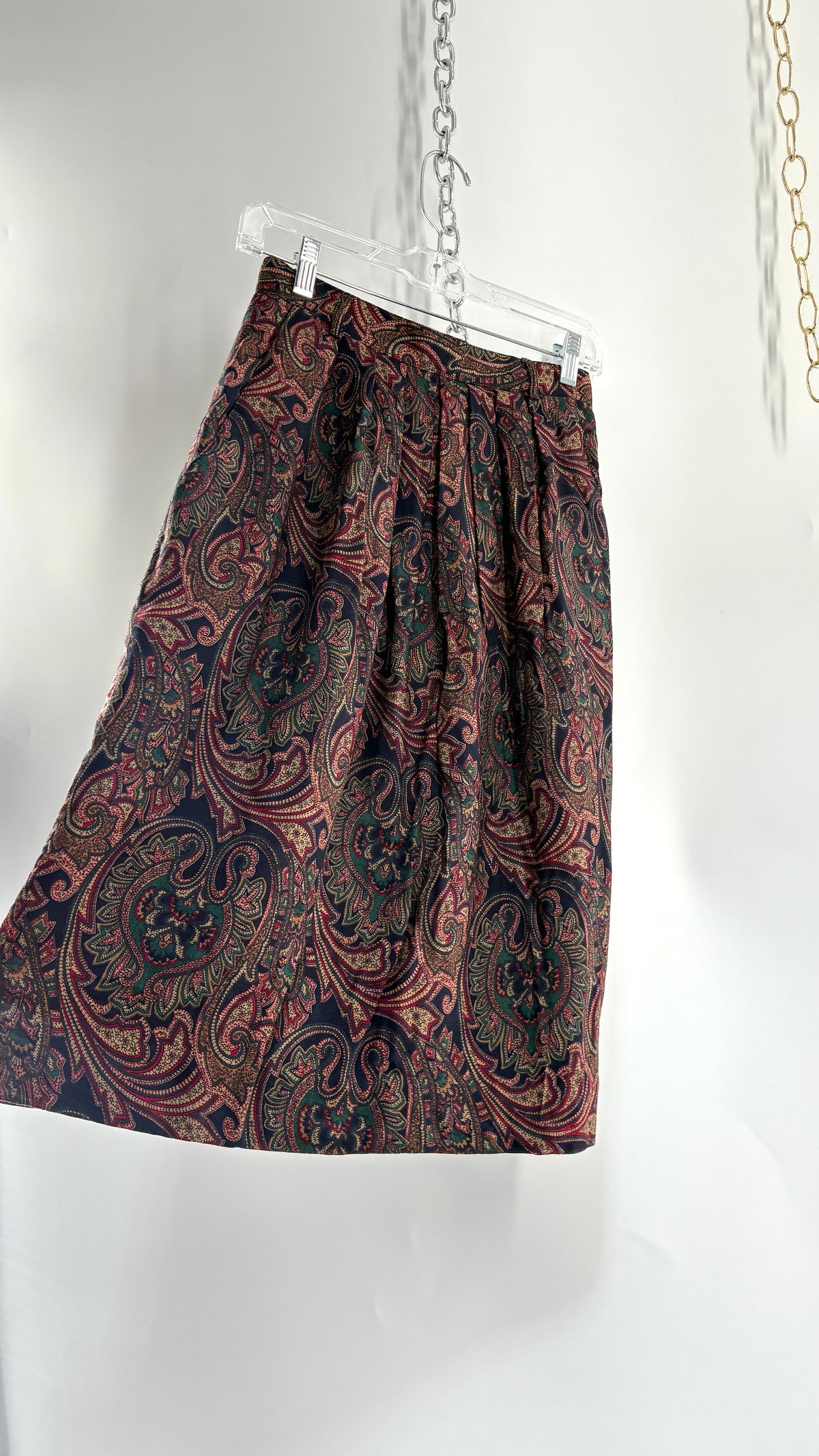 Vintage 1980s Paisley Boxy Suit Jacket and Skirt Set (8)