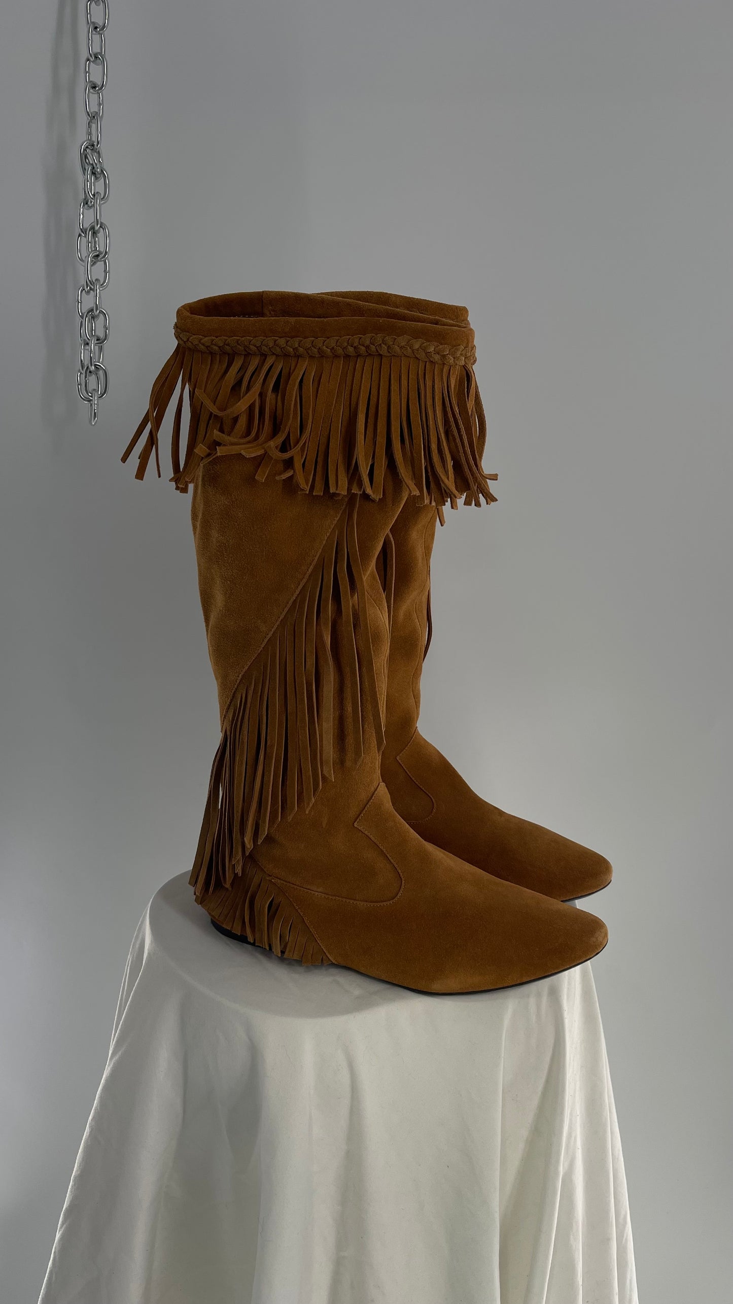 Vintage Sam Edelman Leather Fringe Western Boot (8.5)