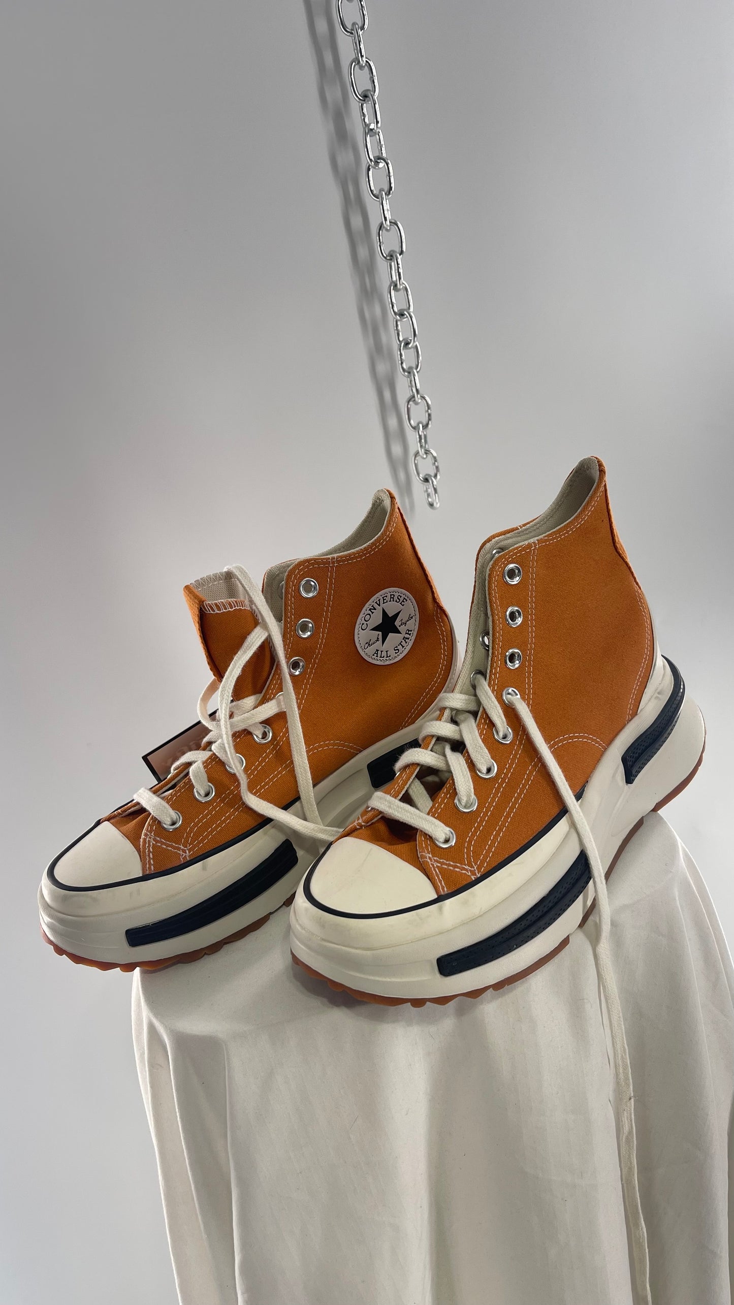 Converse All Stars Run Star Legacy CX Orange Platform Sneaker (9.5)