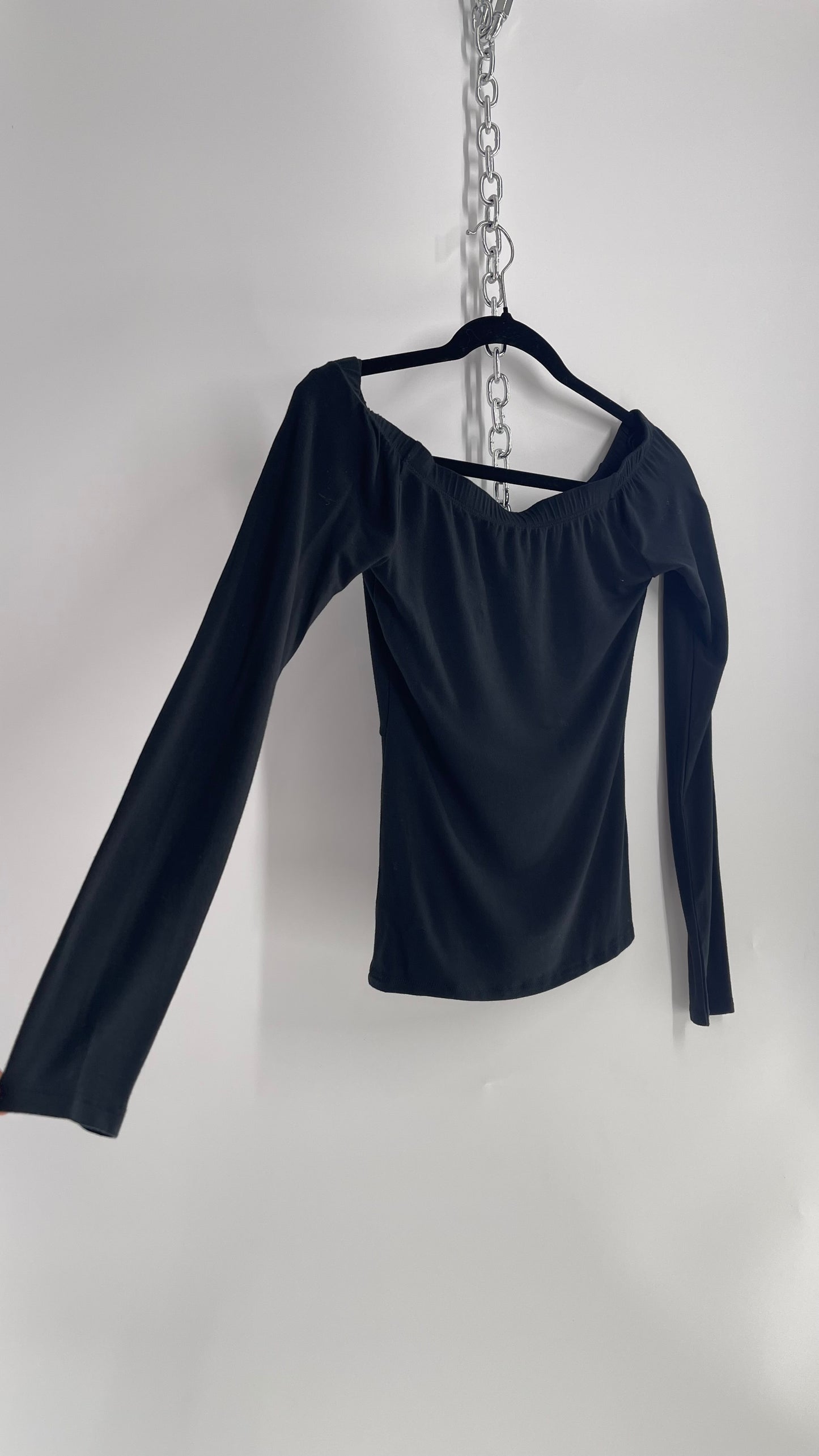 Free People Black Tie Bust Long Sleeve (XS)