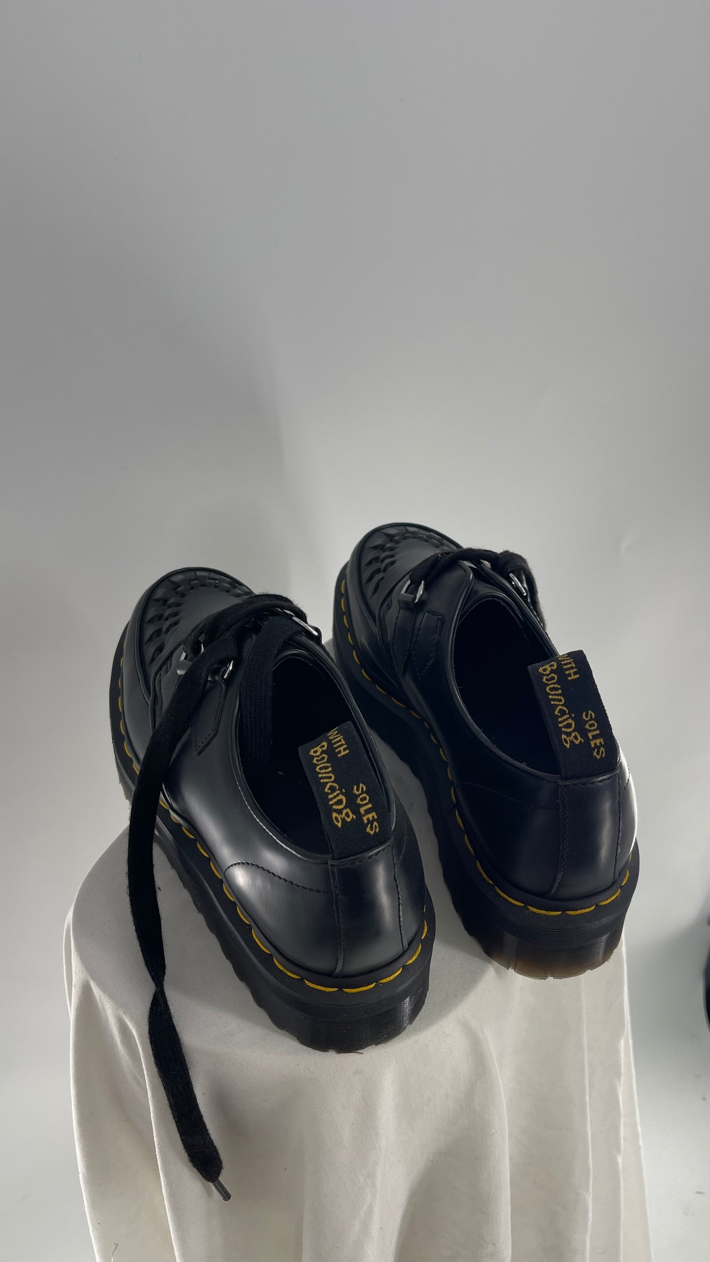 Dr.Martens NWOT Black Patent Leather Platform/Creeper Oxfords (8L 7M)