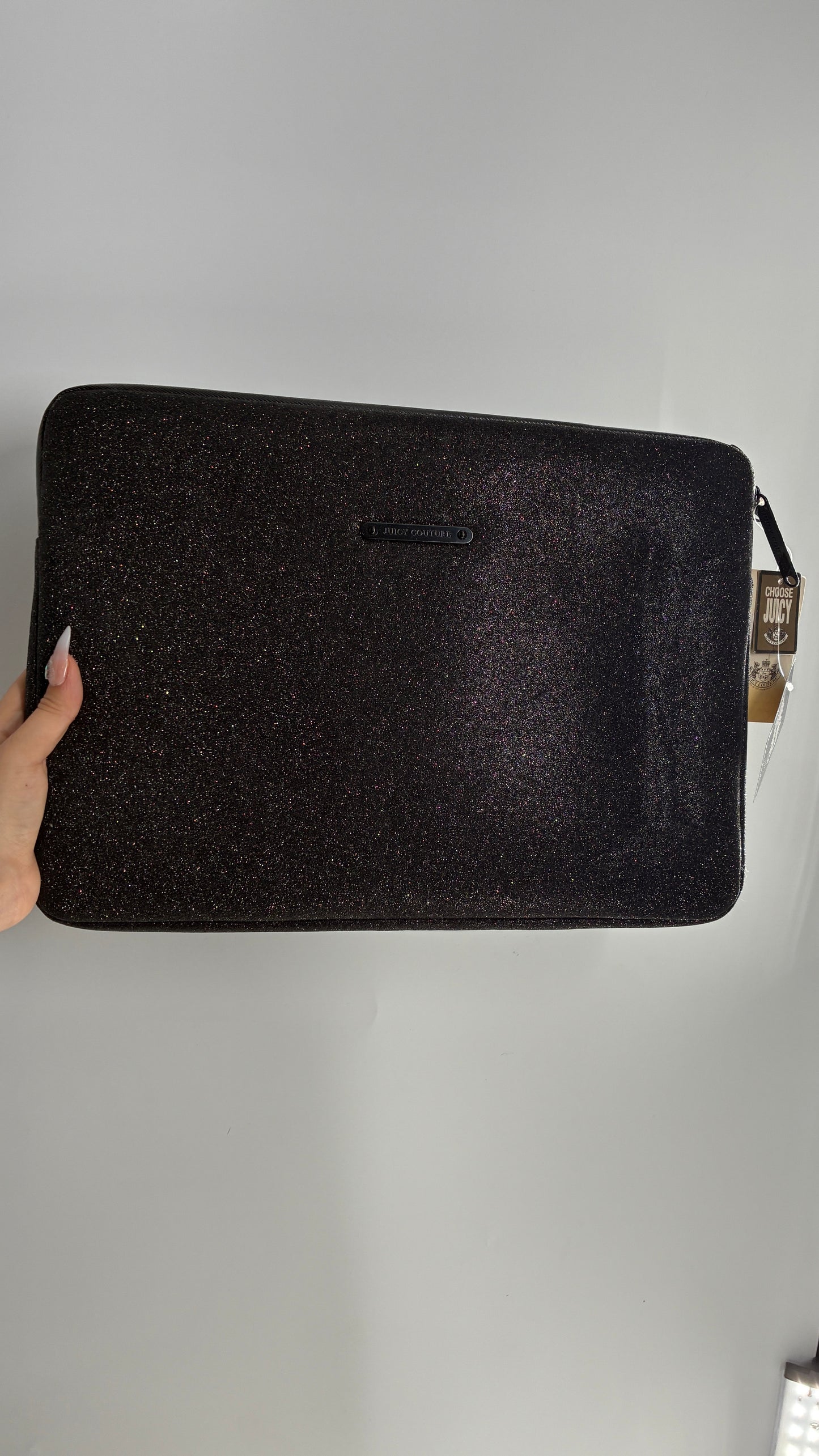 Vintage JUICY COUTURE Black Glitter Laptop Case with Tags Attached