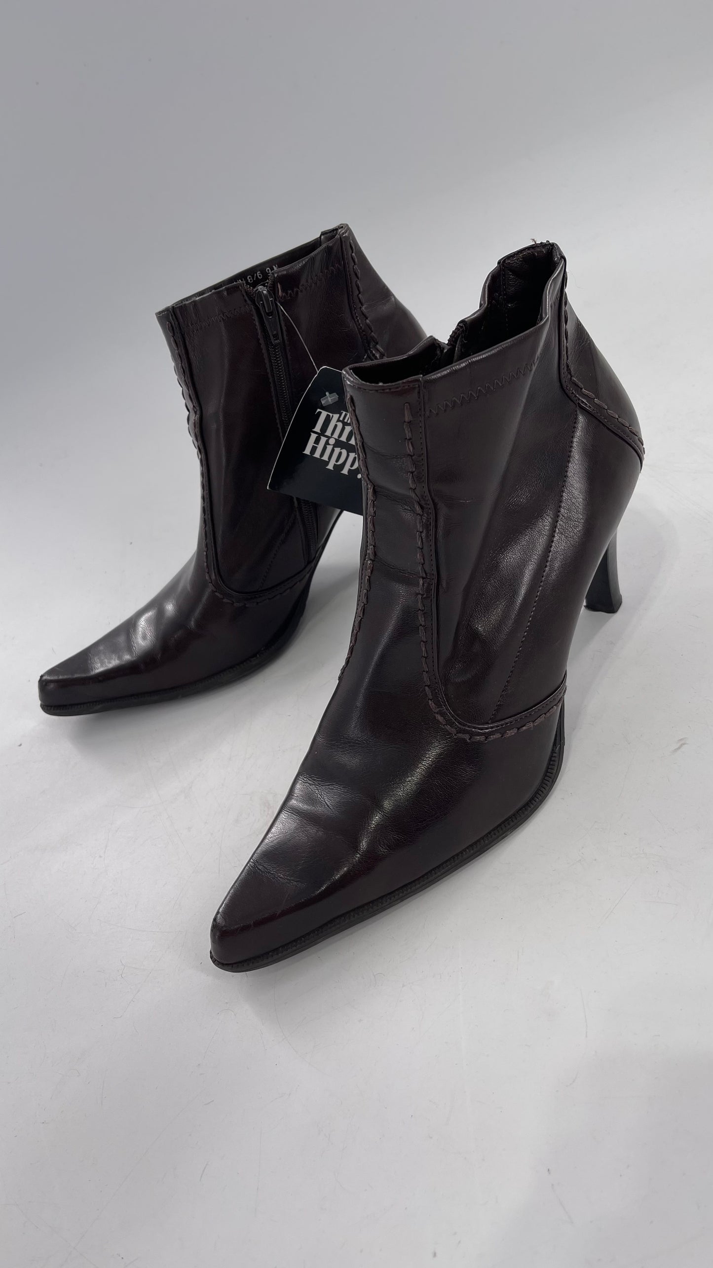 Vintage Franco Sarto Brown Leather Booties Hand Made in Brazil (9)
