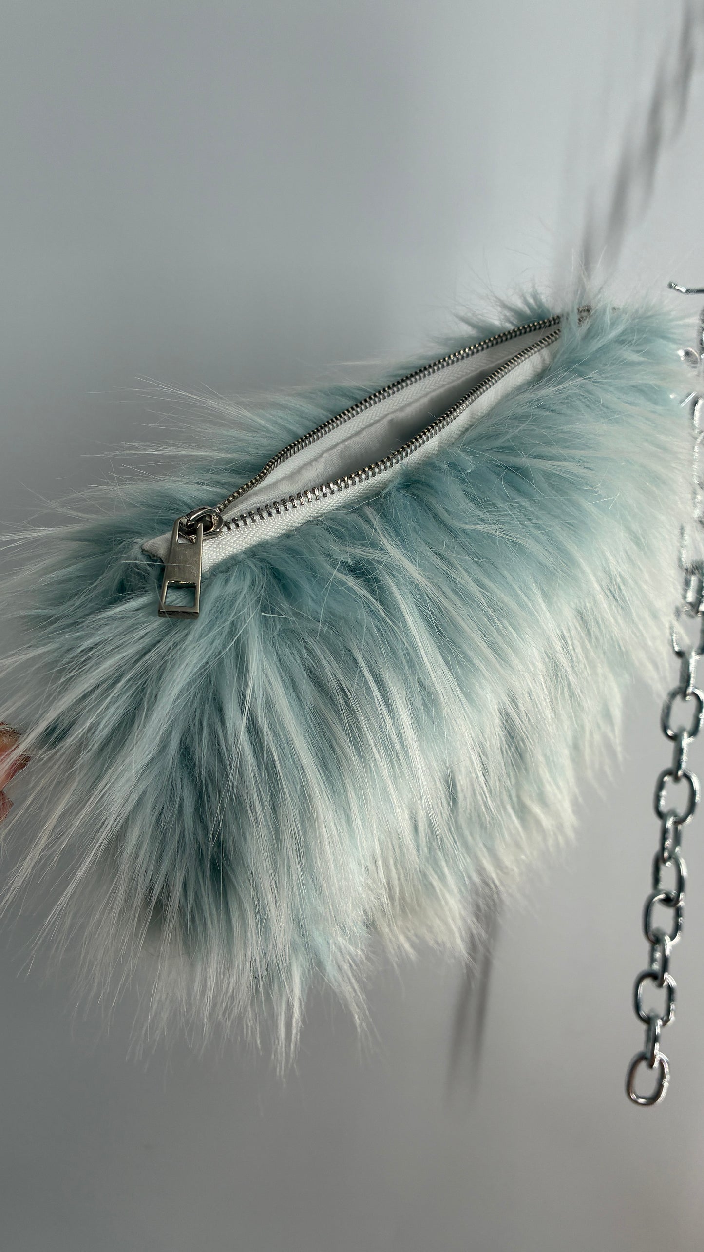 Baby Blue Troll Hair Makeup Bag