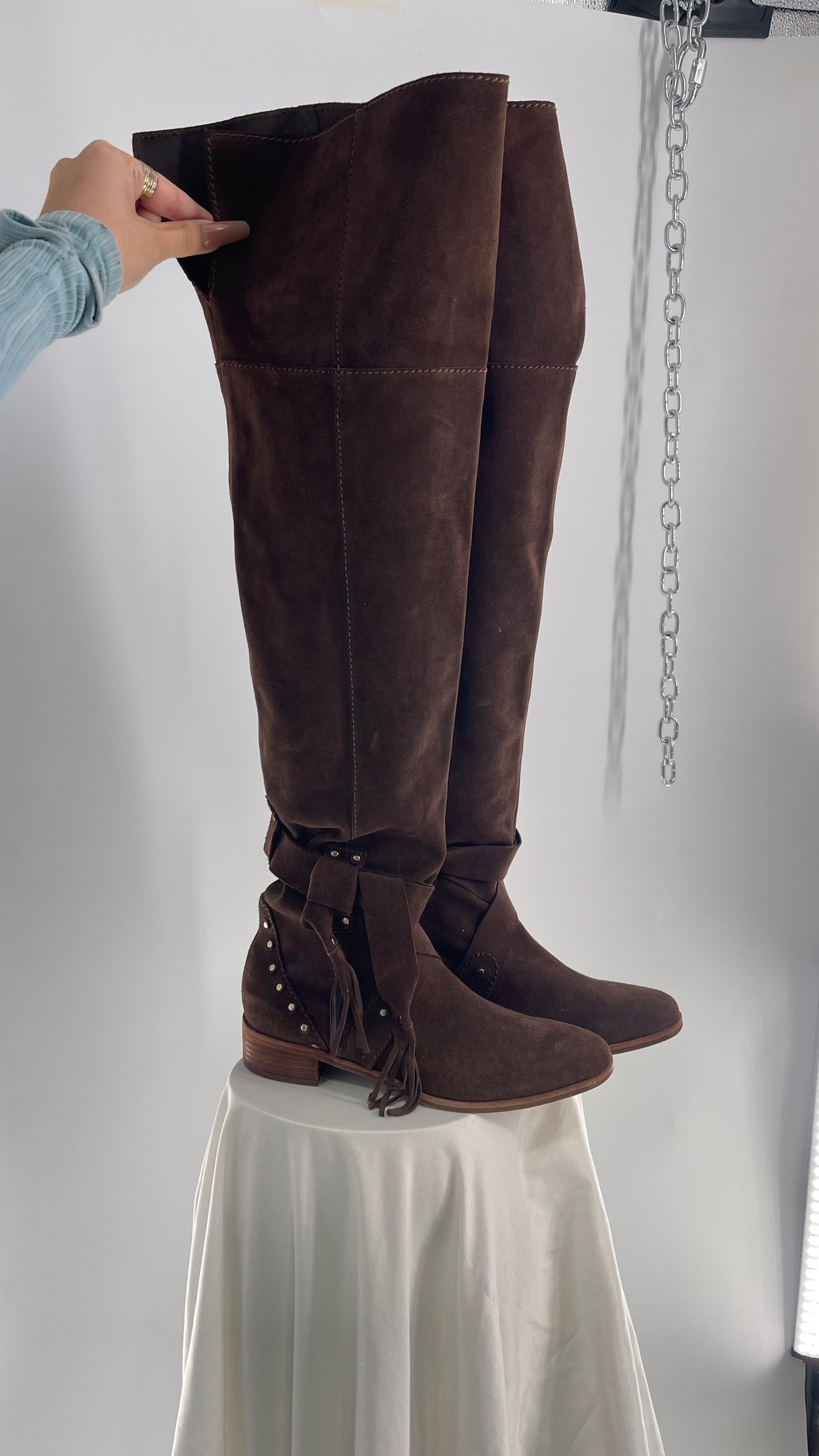 See by Chloé Dasha Dark Brown Dakar Thigh High Suede Boots (39.5/9.5)