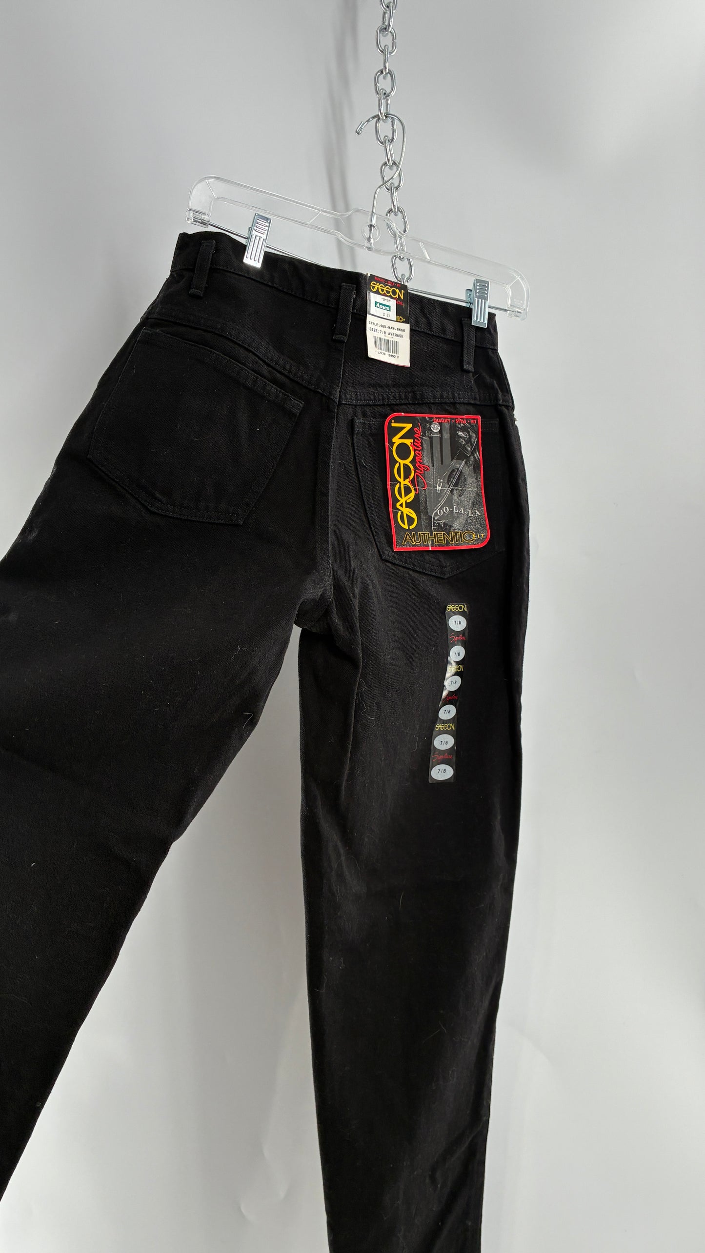 Deadstock Vintage 1980s SASSON Black High Waisted Mom Jean (7/8)