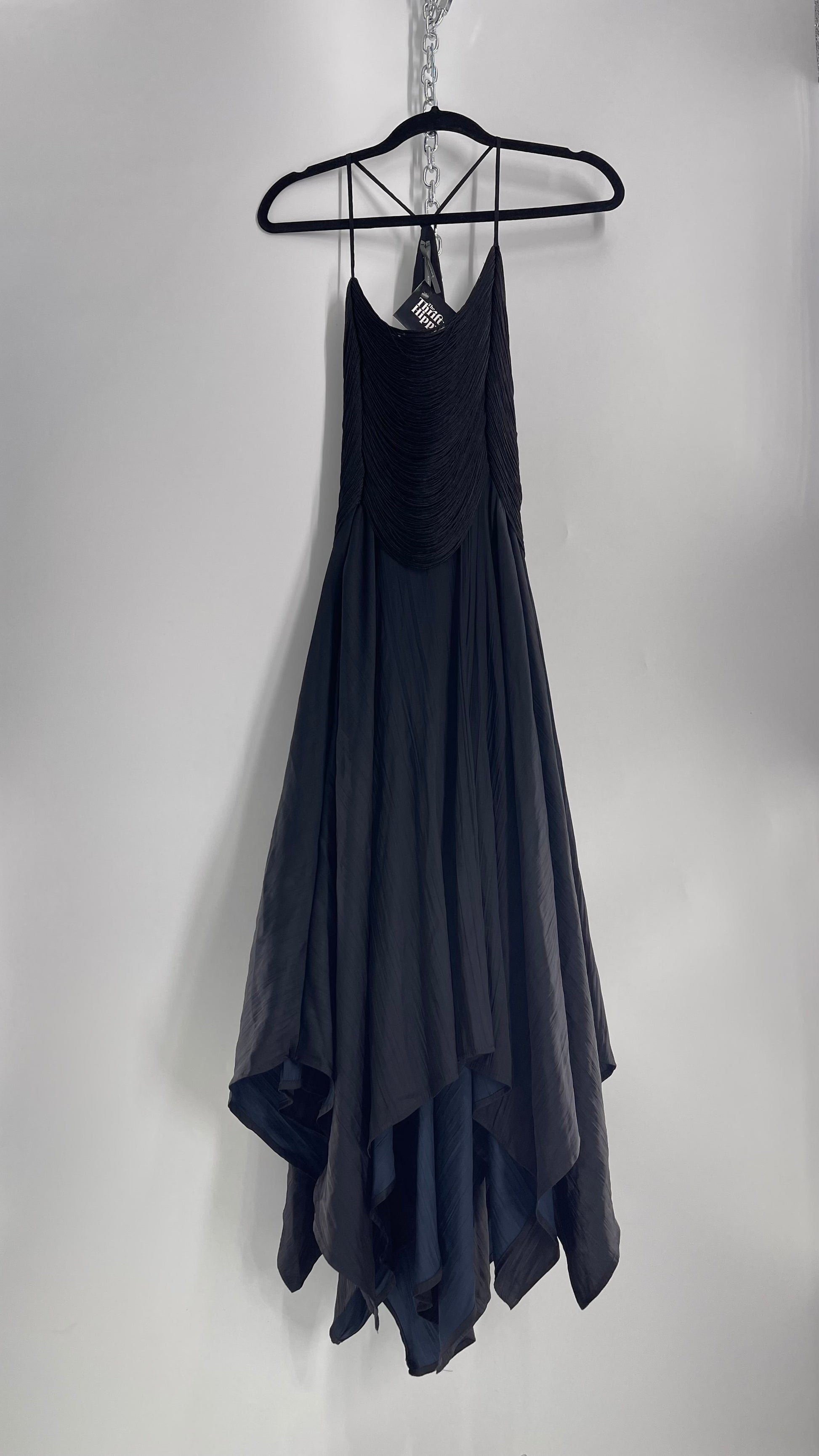 Anthropologie Black Handkerchief Hem Midi Dress with Heavy Draped Rope The Thrifty Hippy Anthropologie Black Handkerchief Hem Midi Dress with Heavy Draped Rope The Thrifty Hippy