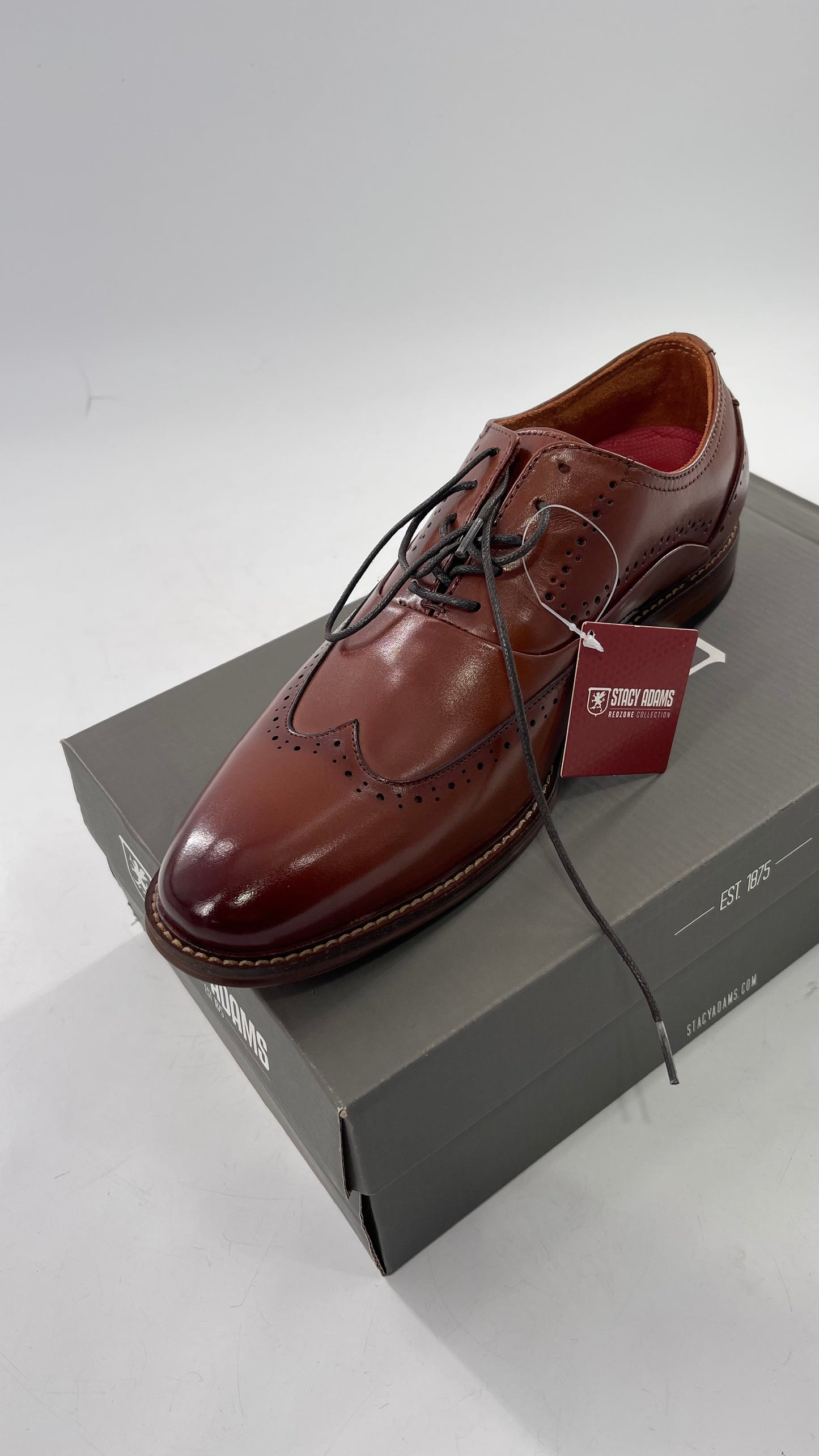 Stacy Adam’s Cognac Leather Brown MacArthur Oxford Dress Shoes (9)