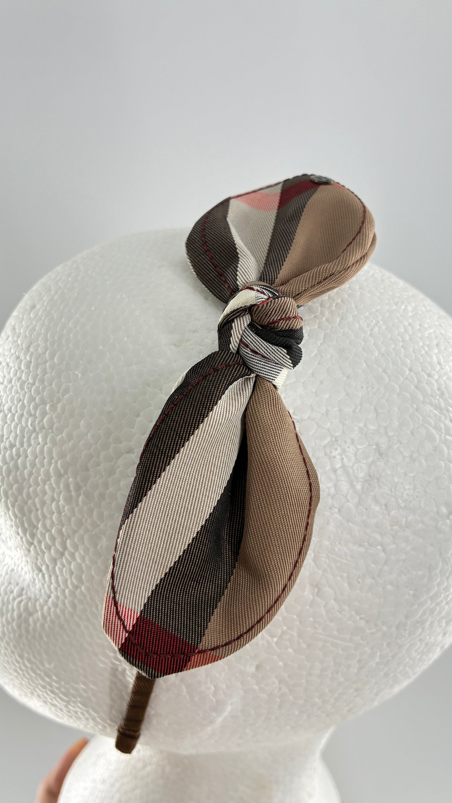 Vintage FARMER Handmade Headband with Burberry Bow