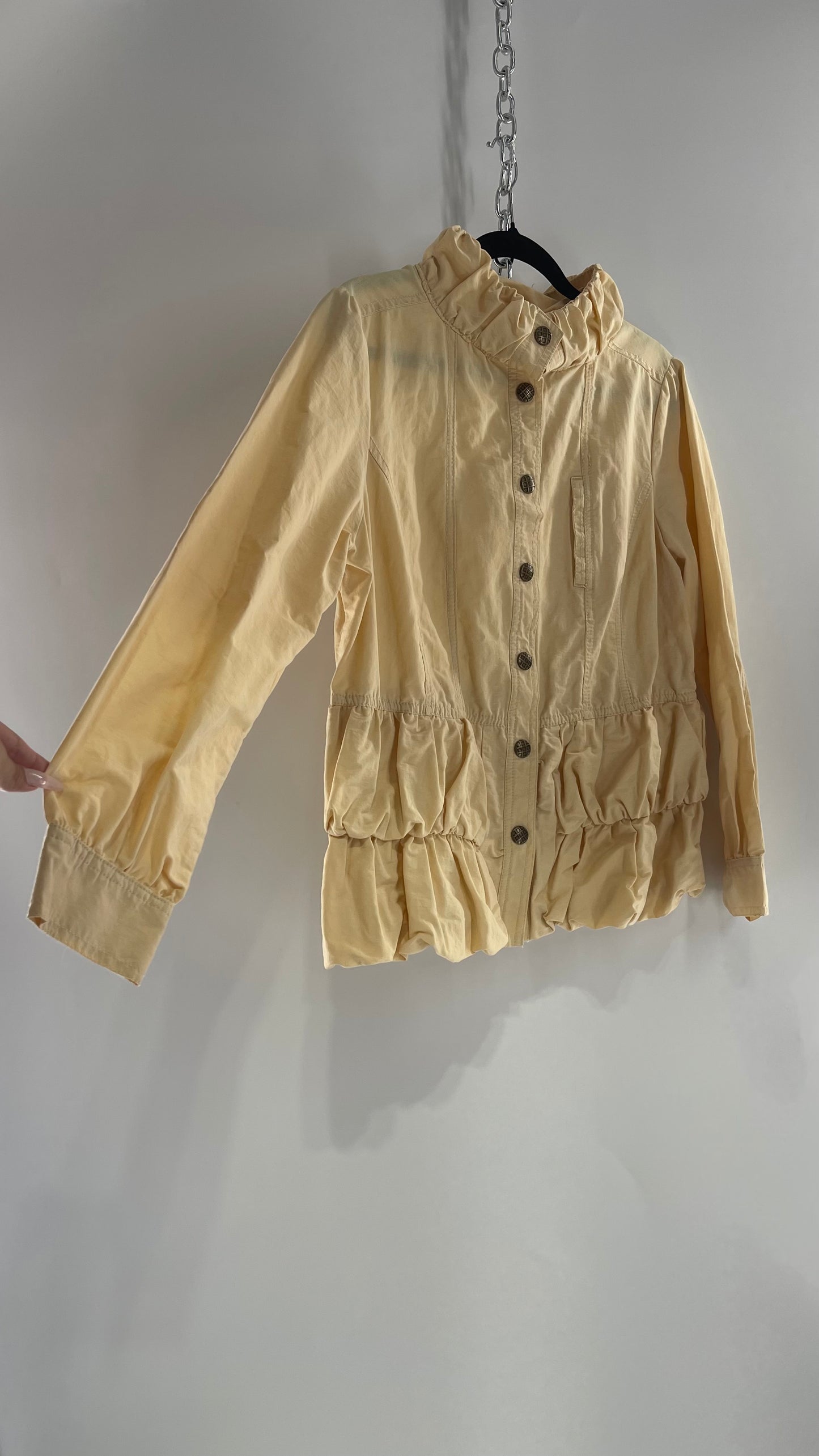 Vintage AMI Baby Yellow Beige Bubble Hem Jacket