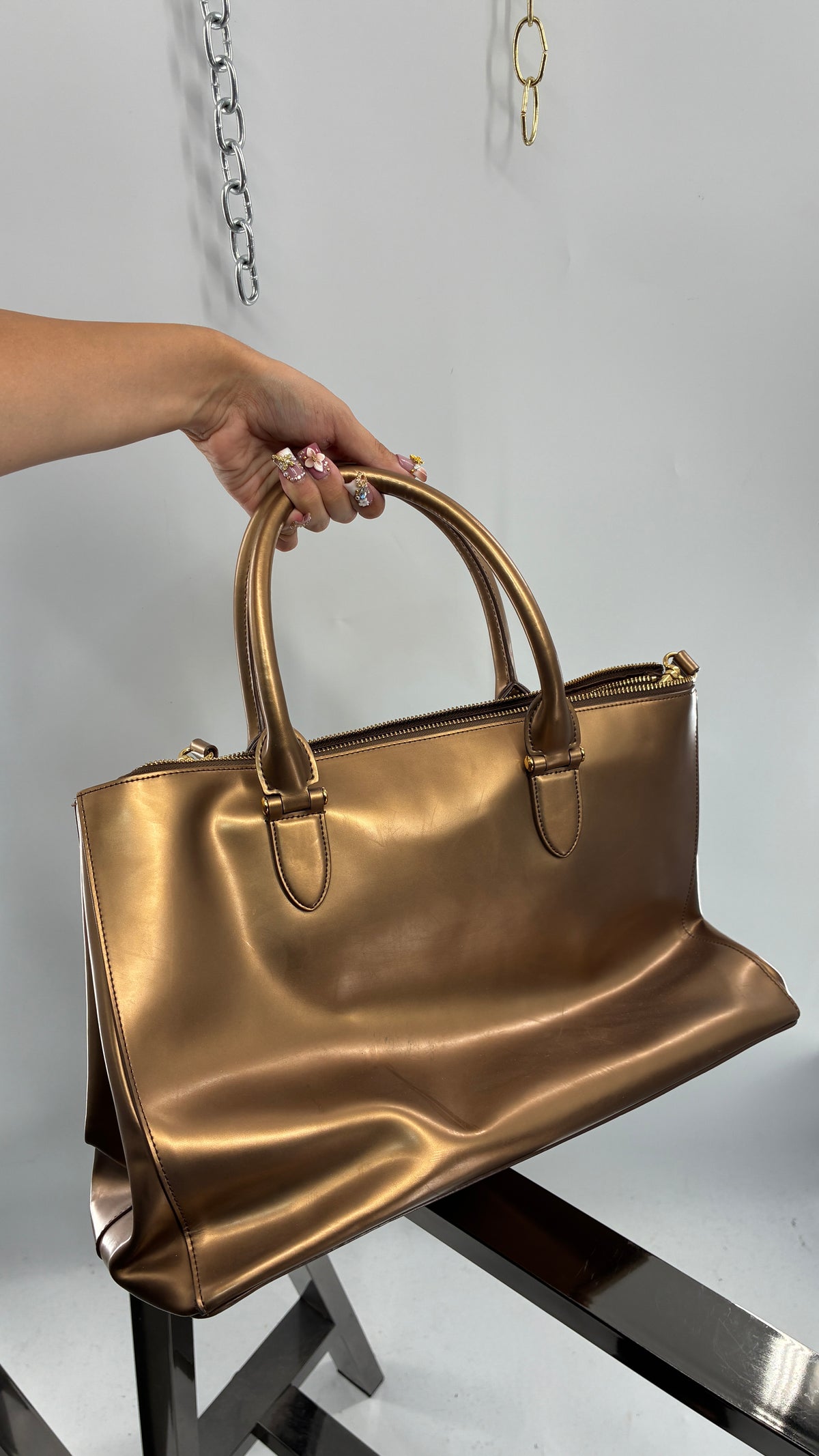 Vintage RALPH LAUREN Bronze Convertible Bag