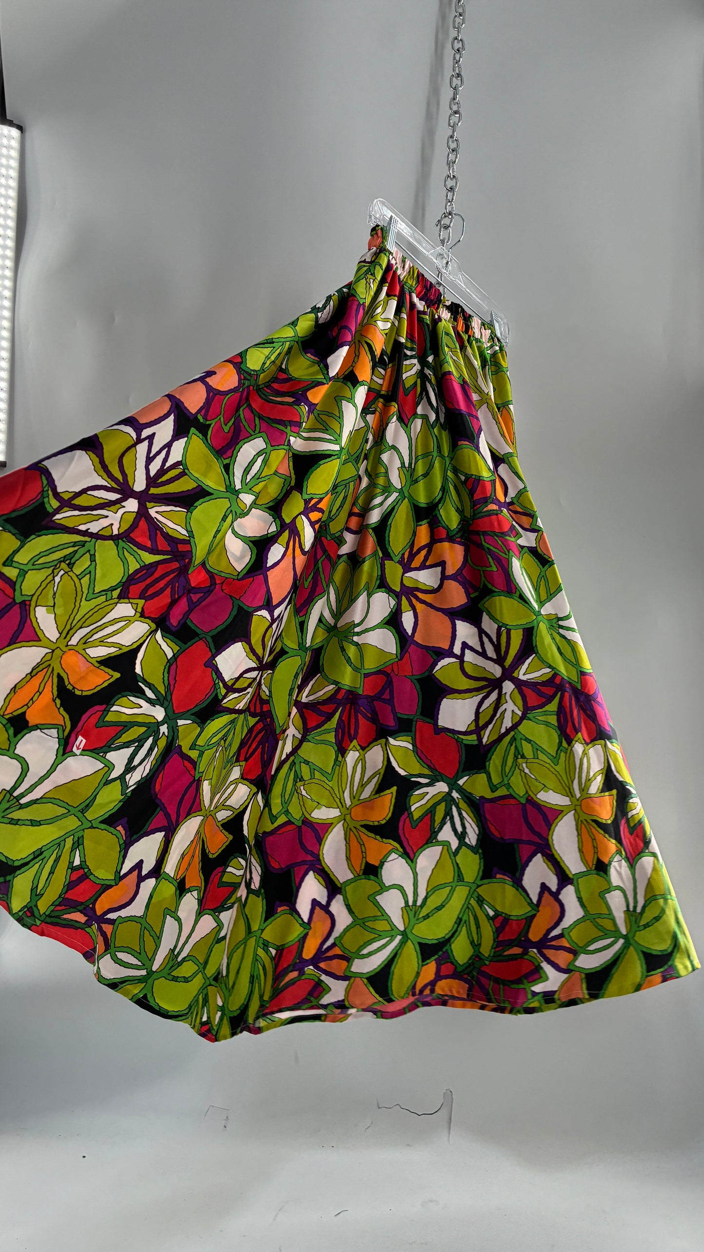 DEJA BLEU Tropical Vibrant Voluminous Maxi Skirt with Tags Attached (Large)