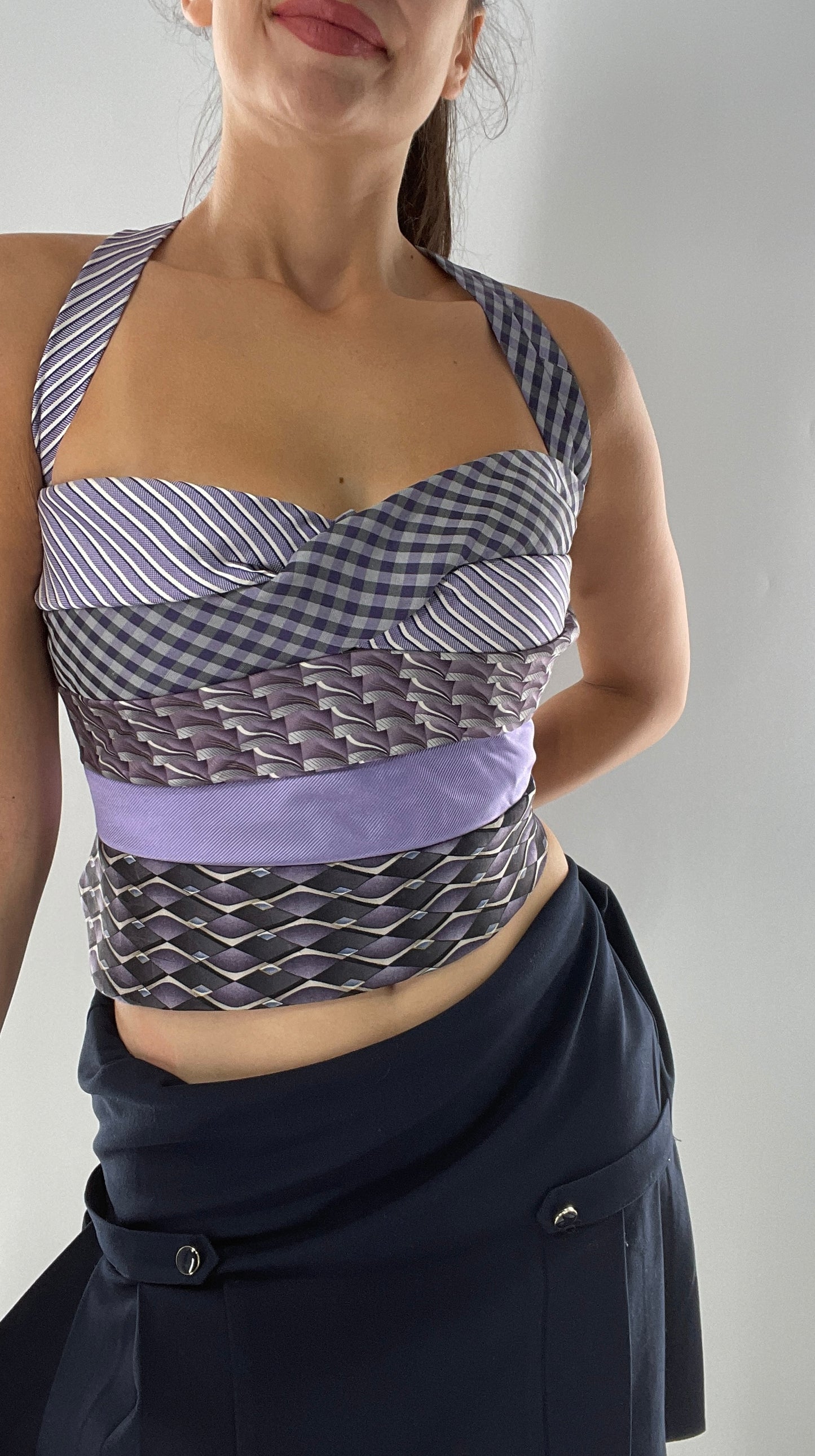 All Tied Up Custom Handmade Top Purple (One Size)