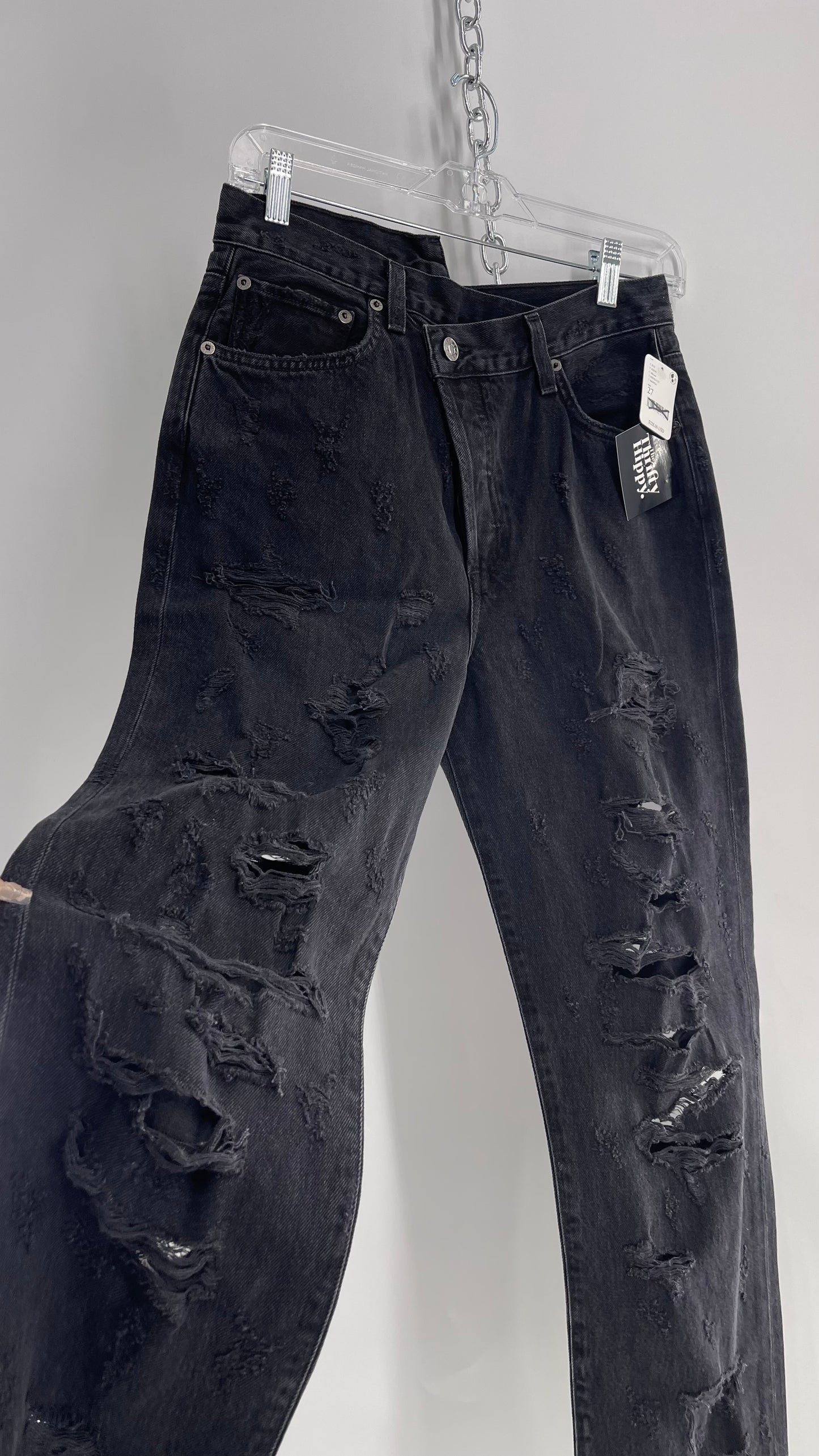 AGOLDE X Free People Grey/Black Distressed Jeans with Tags Attached (27)