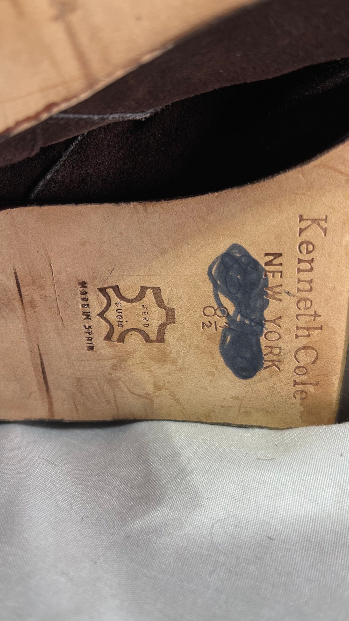 Vintage Kenneth Cole Over the Knee Brown Genuine Suede Leather Combat Boots (8.5)