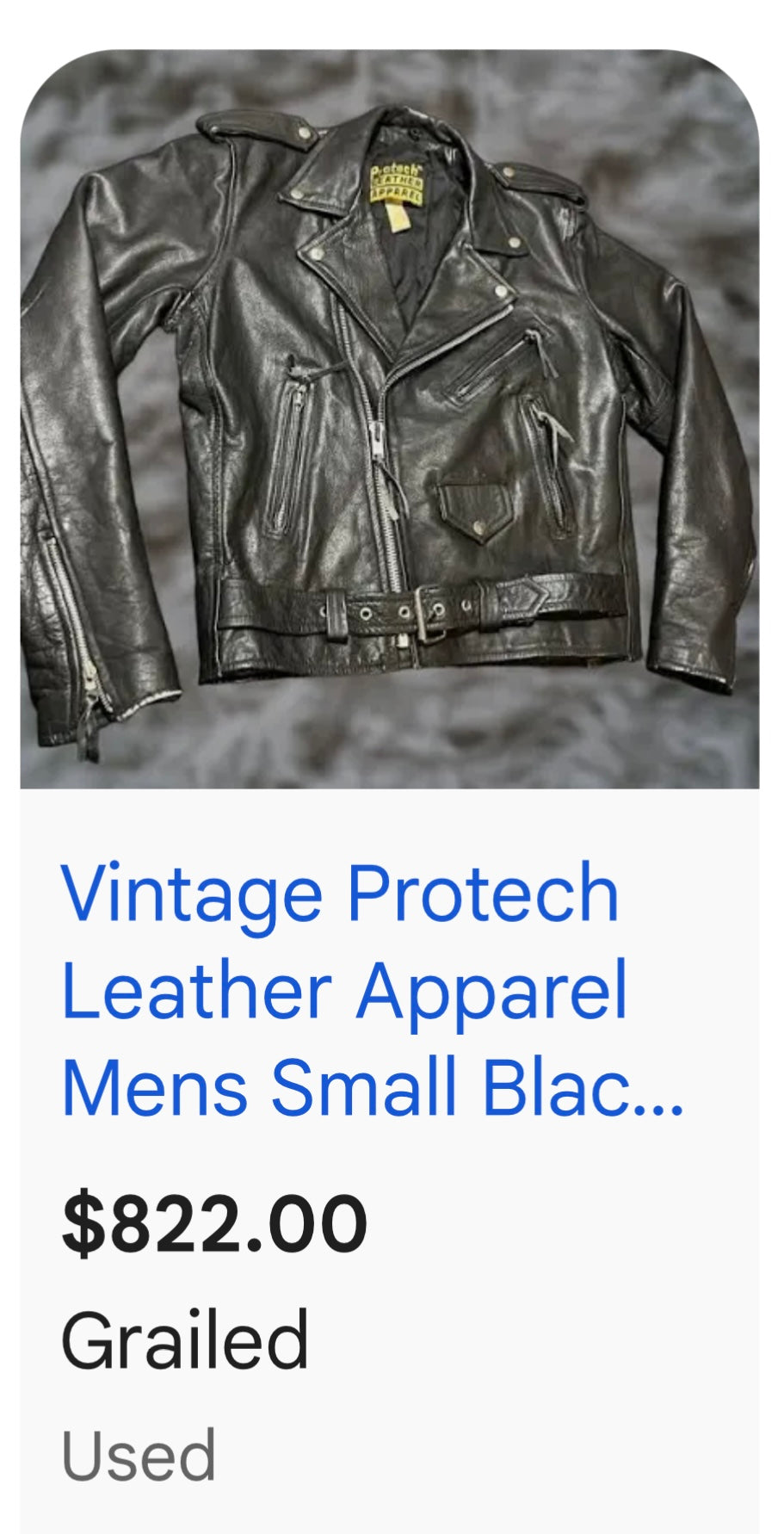 Vintage PROTECH Black Leather Motorcycle Jacket (46)