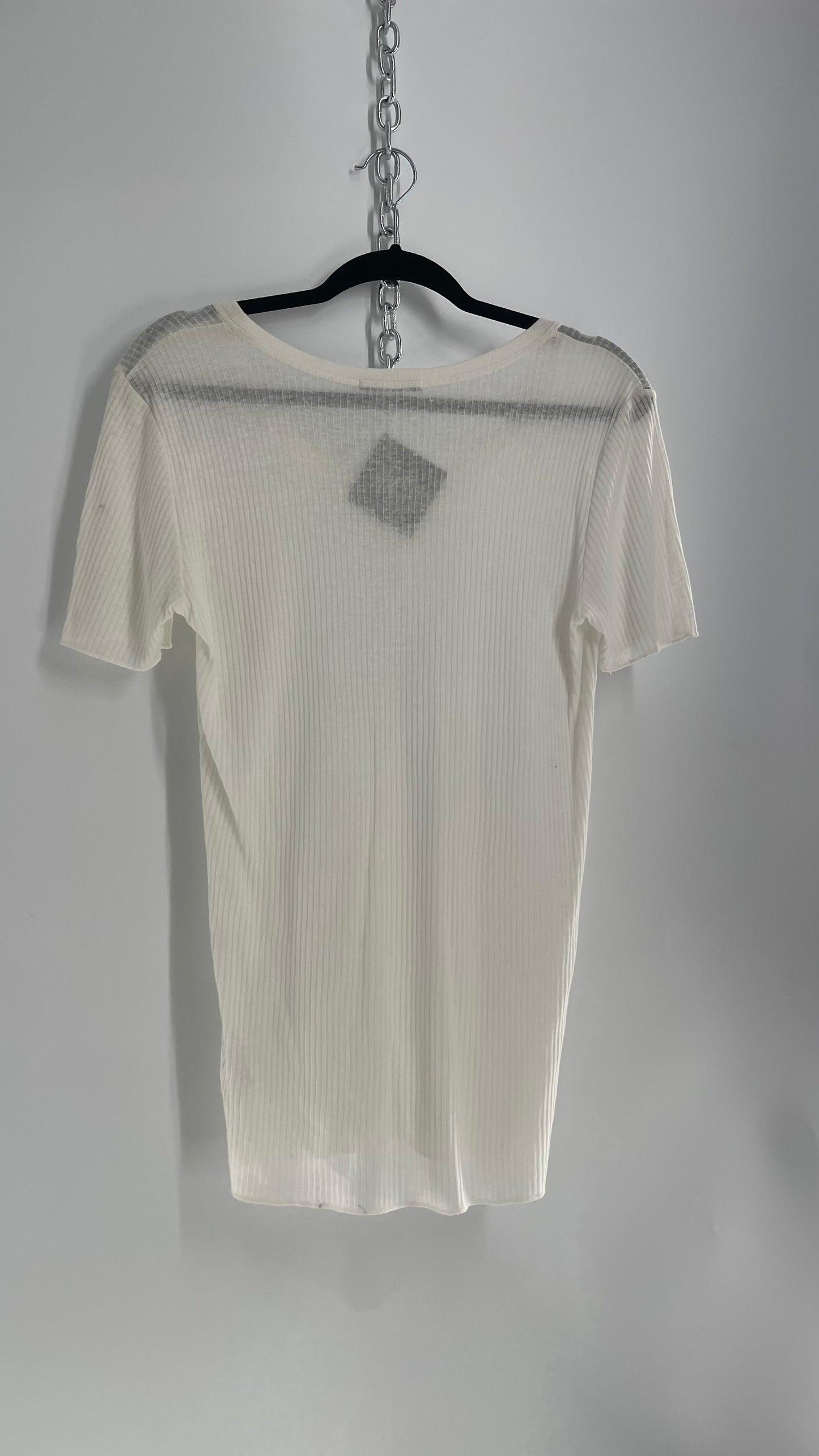 Alexa Chung Off White Knit T Shirt (Large)