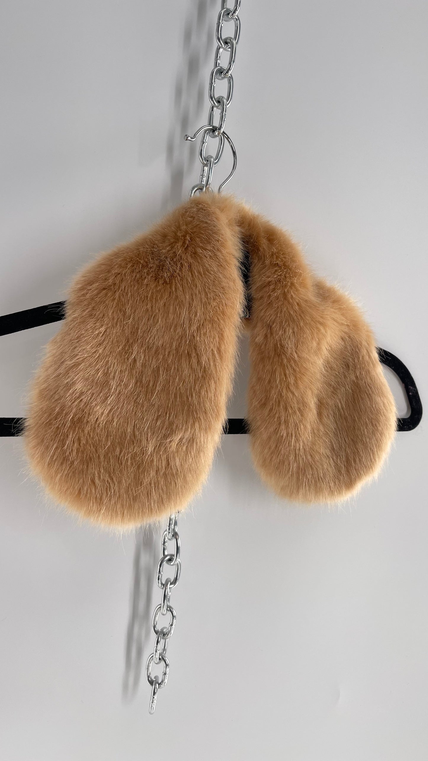 Free People Tan Furry Scarf Collar