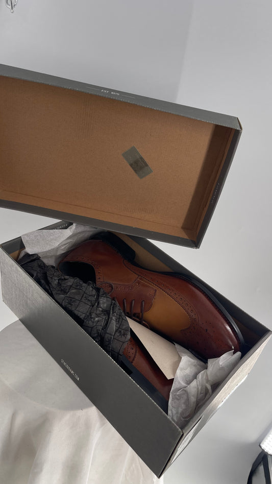 STACY ADAMS Brown and Tan Patent Leather Oxfords (13)