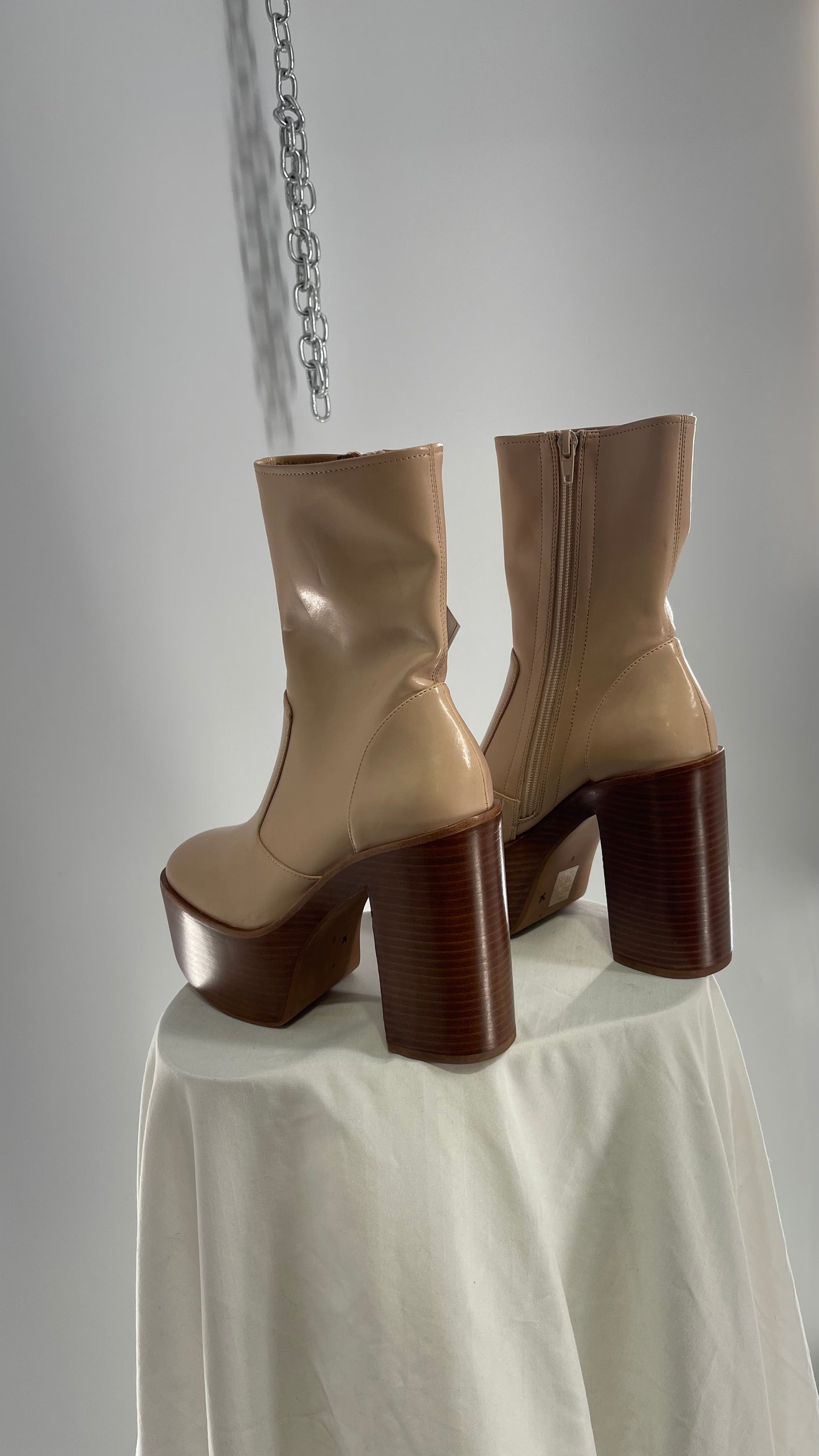 Jeffrey Campbell Mexique Beige Boot with Platform And Chunky Wooden Heel (6)