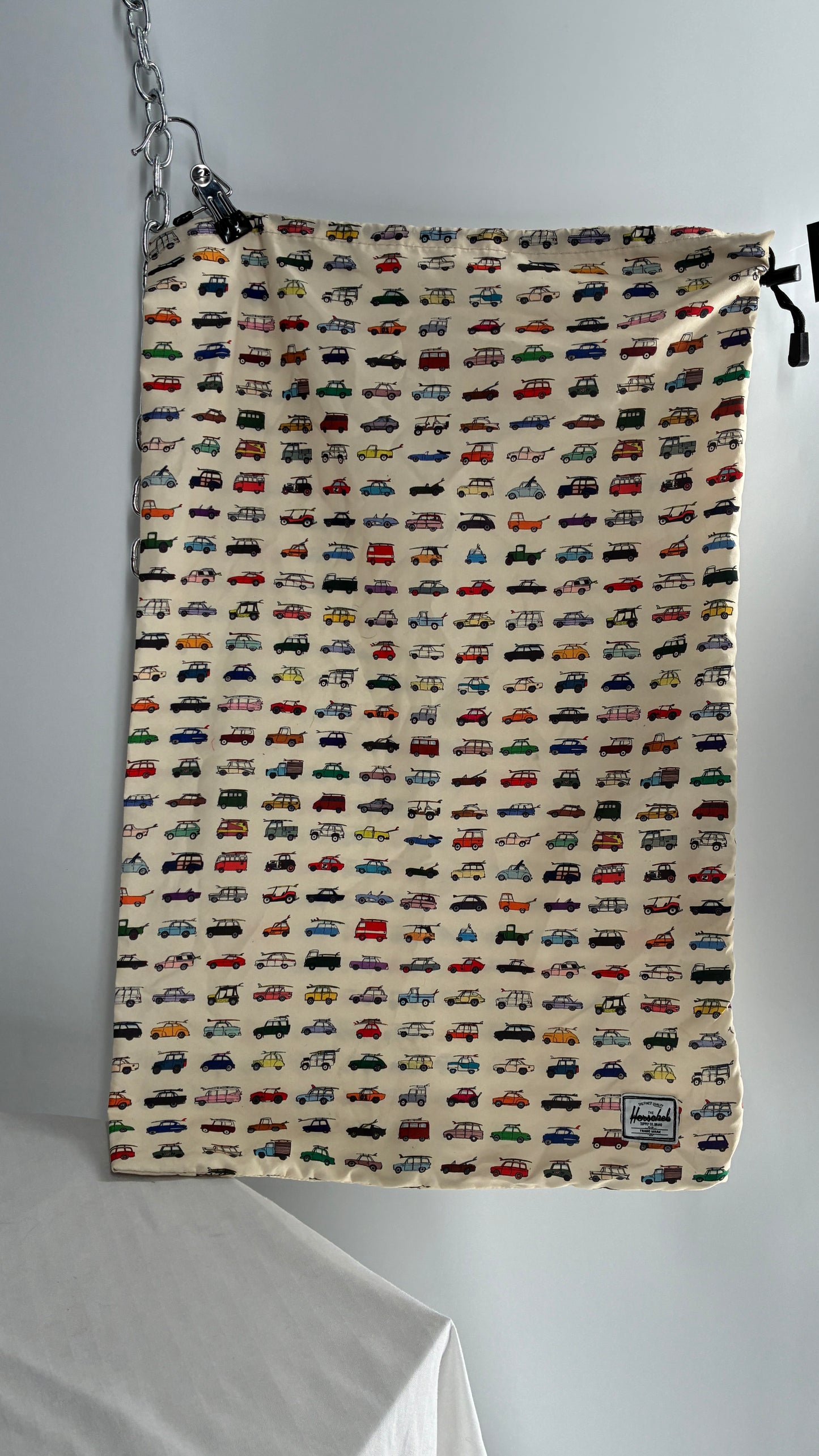 NWOT HERSCHEL Car Graphic Pillow Case Drawstring Bag