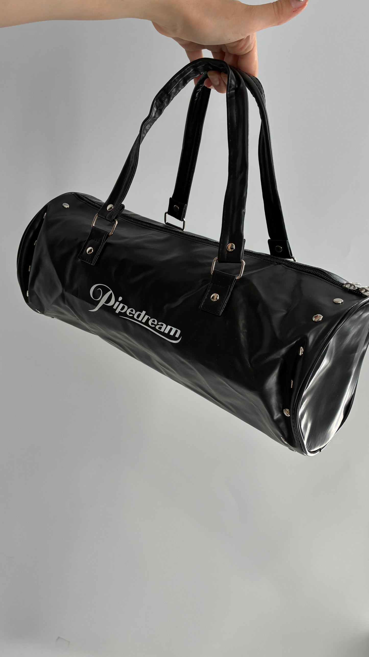 Vintage PIPEDREAM 2005 Cylindrical Black Shoulder Bag with Studded Details