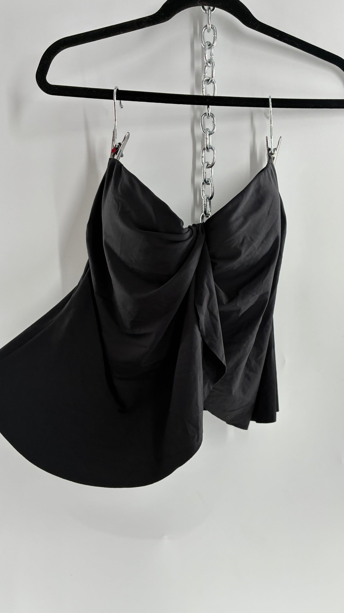 Vintage VINCE CAMUTO Black Strapless Draped Tube Top with Built in Bra (Medium)