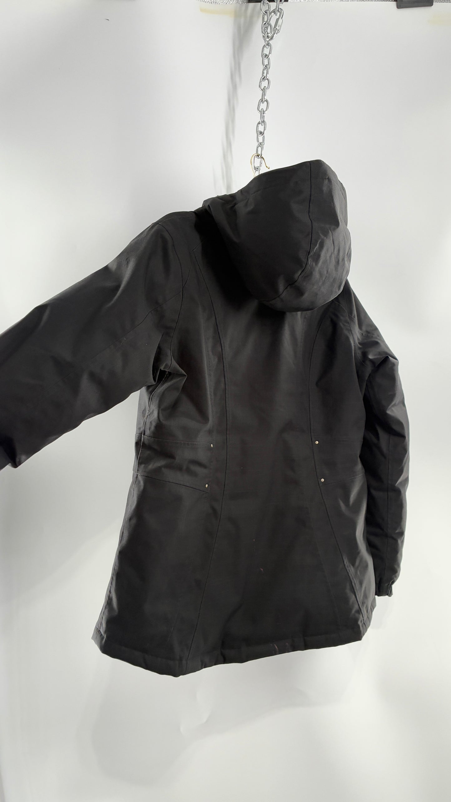 EDDIE BAUER Goose Down Black Jacket with Puffer Lining (Medium)