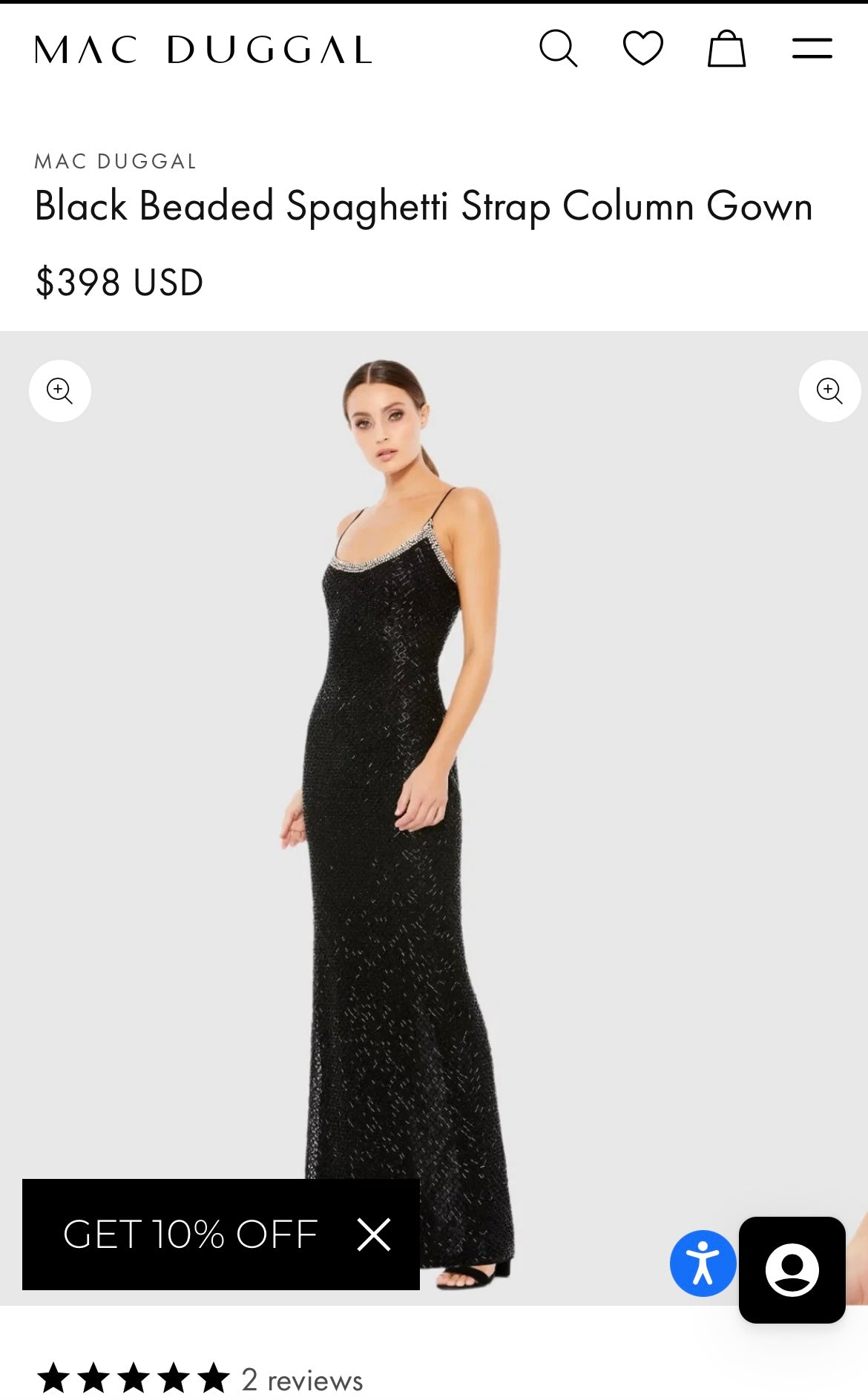 Vintage MAC DUGGAL Black Beaded Spaghetti Strap Column Gown with Tags Attached (16)