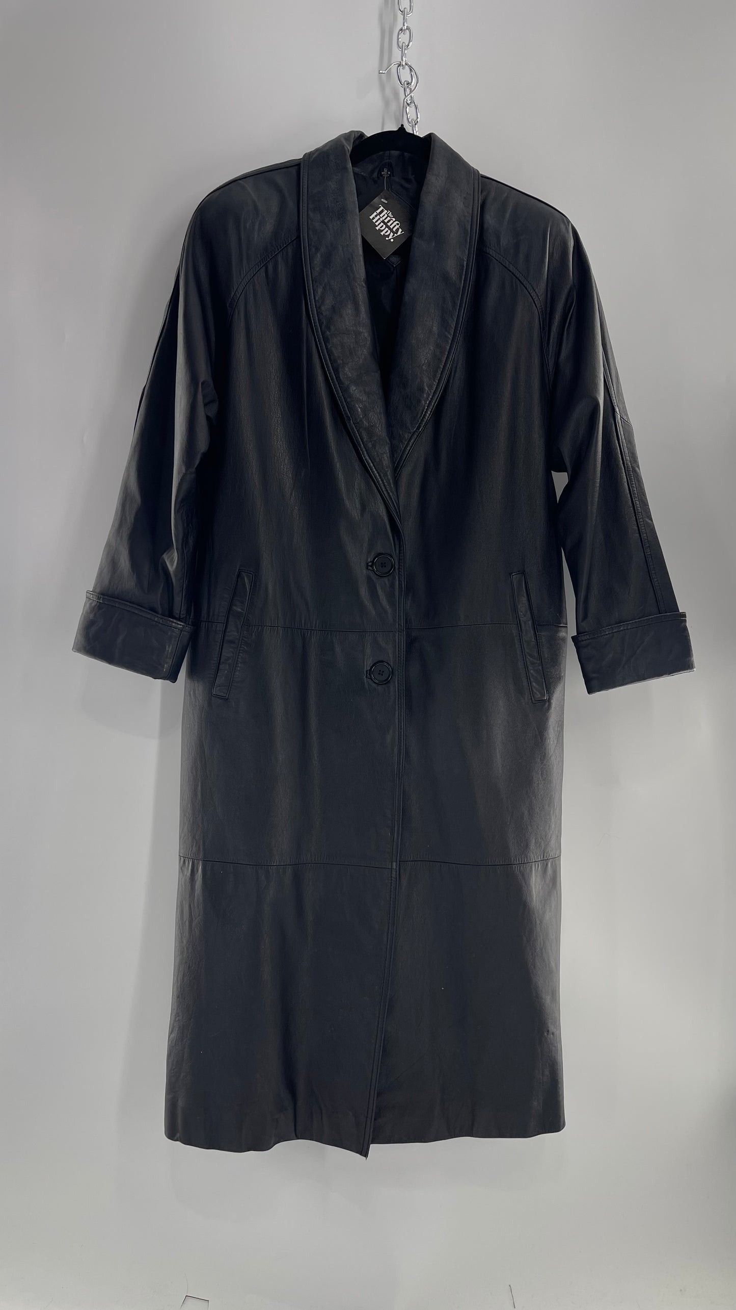 Vintage Jaqueline Ferrar Leather Trench Duster (Large)