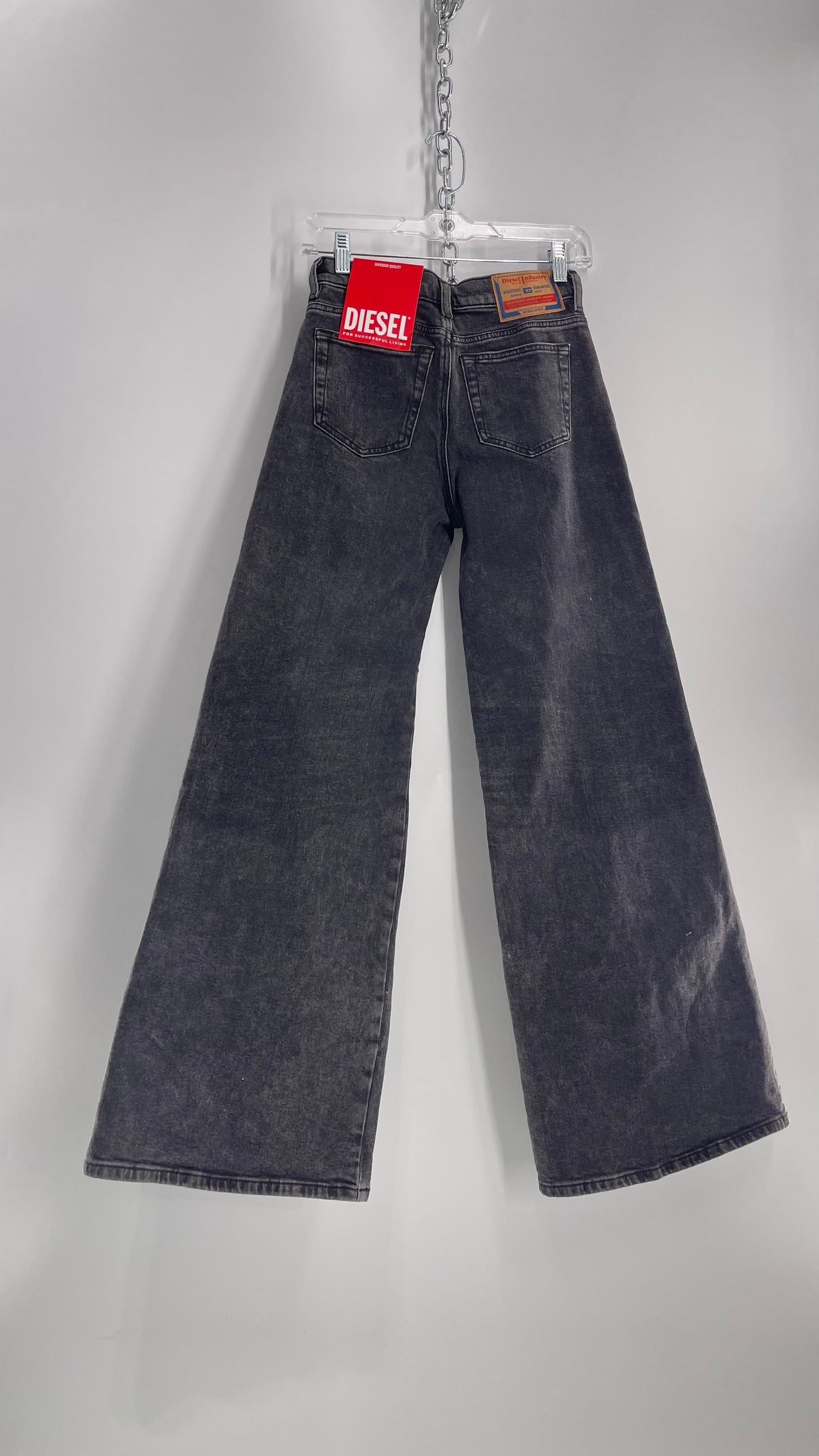 DIESEL Charcoal Grey Baggy Wide Leg 1978 D Akemi OCLBG with Tags Attached (24x30)
