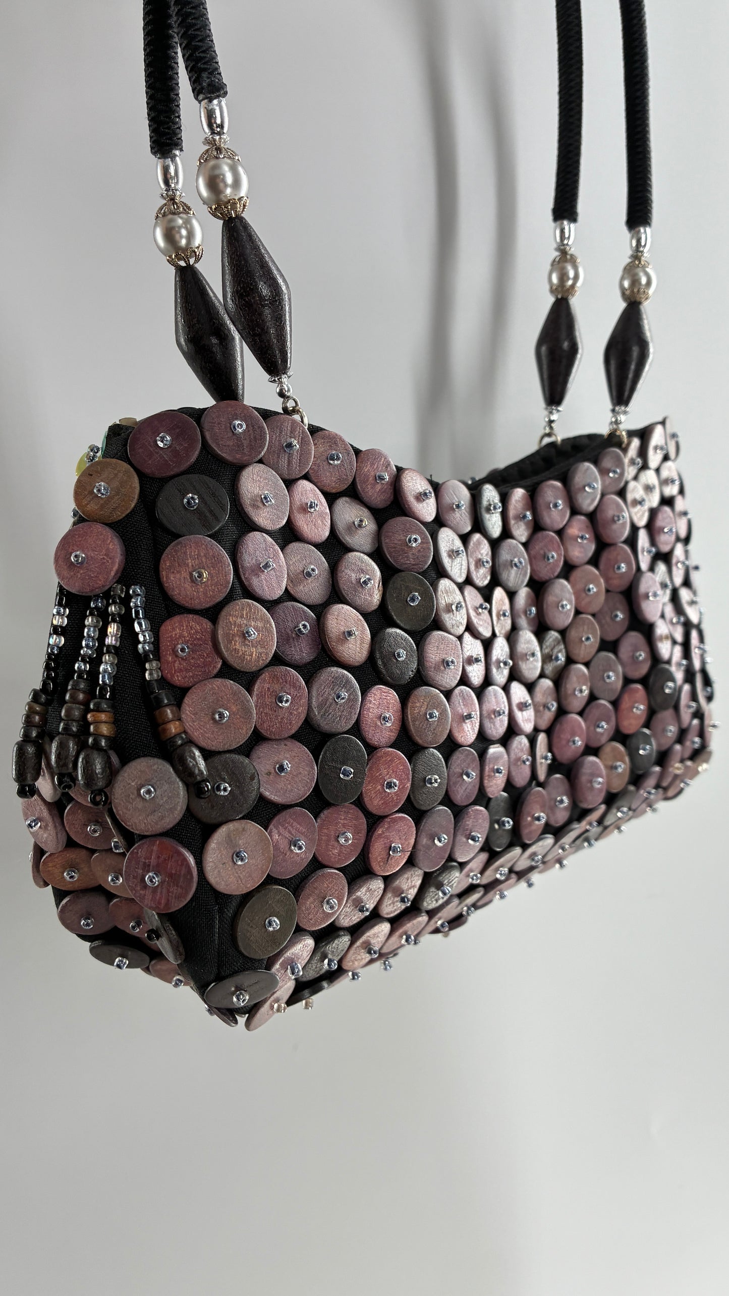 Vintage Embellished Purse with Sequins, Beading, Shells, and Florals