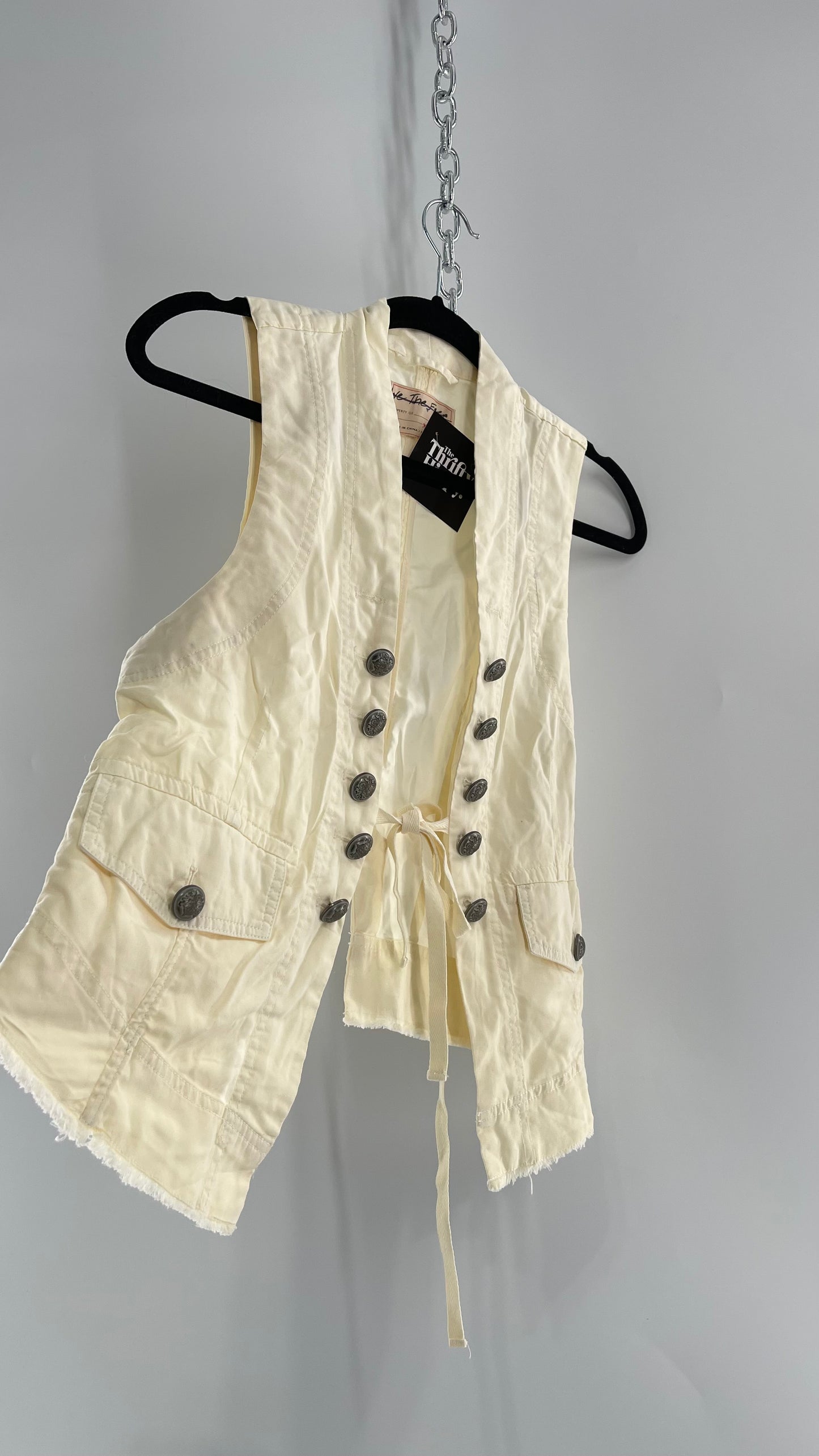 Free People Off White Military Style Vest with Tags Attached (XS)