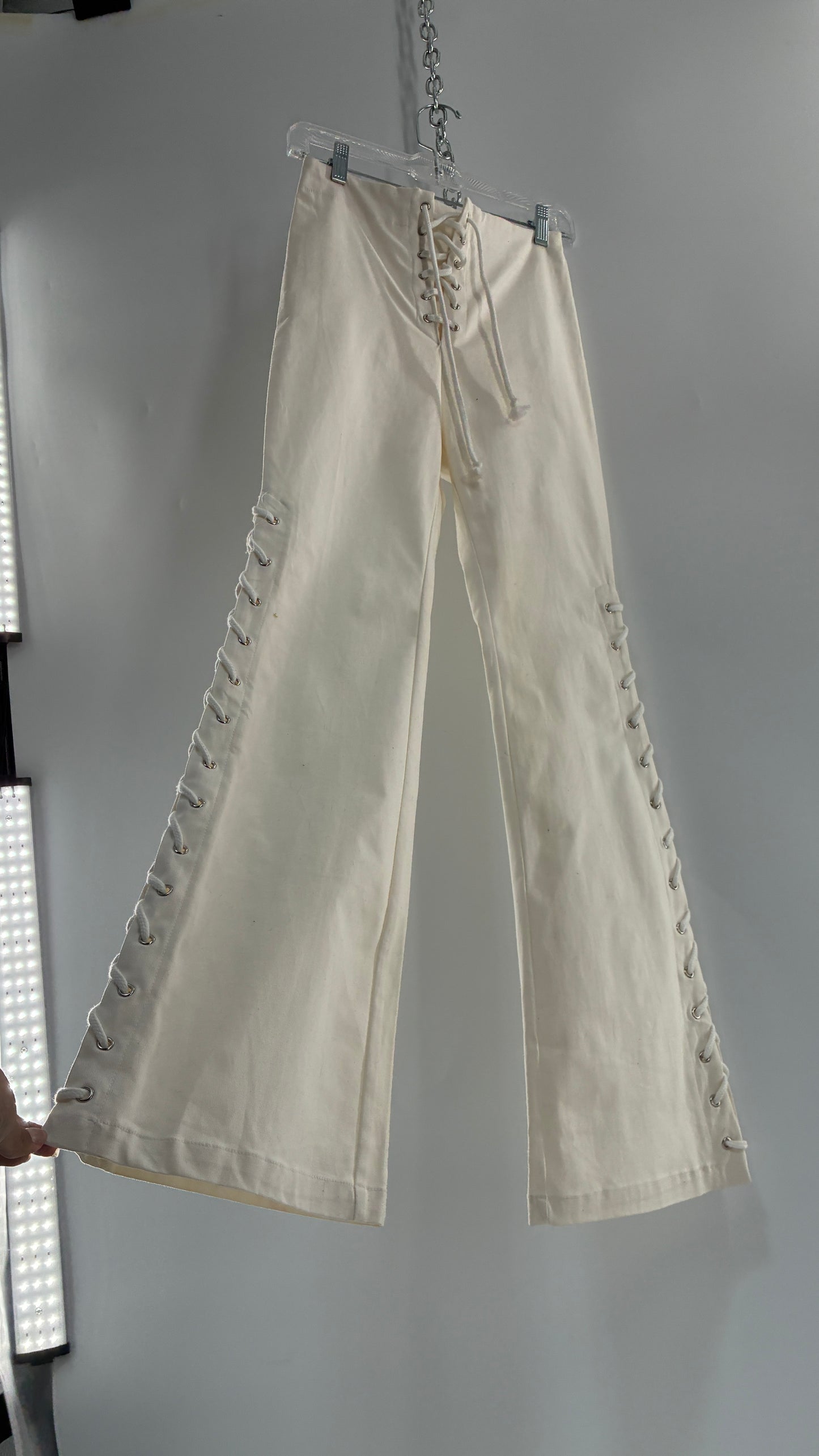 Vintage Off White Bottoms with Lace Up Closure + Legs (Small)