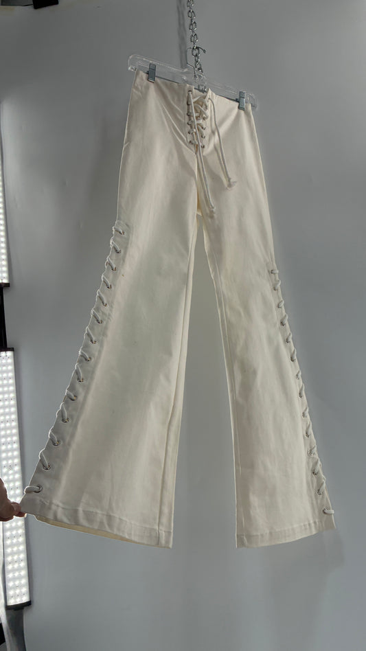 Vintage Off White Bottoms with Lace Up Closure + Legs (Small)