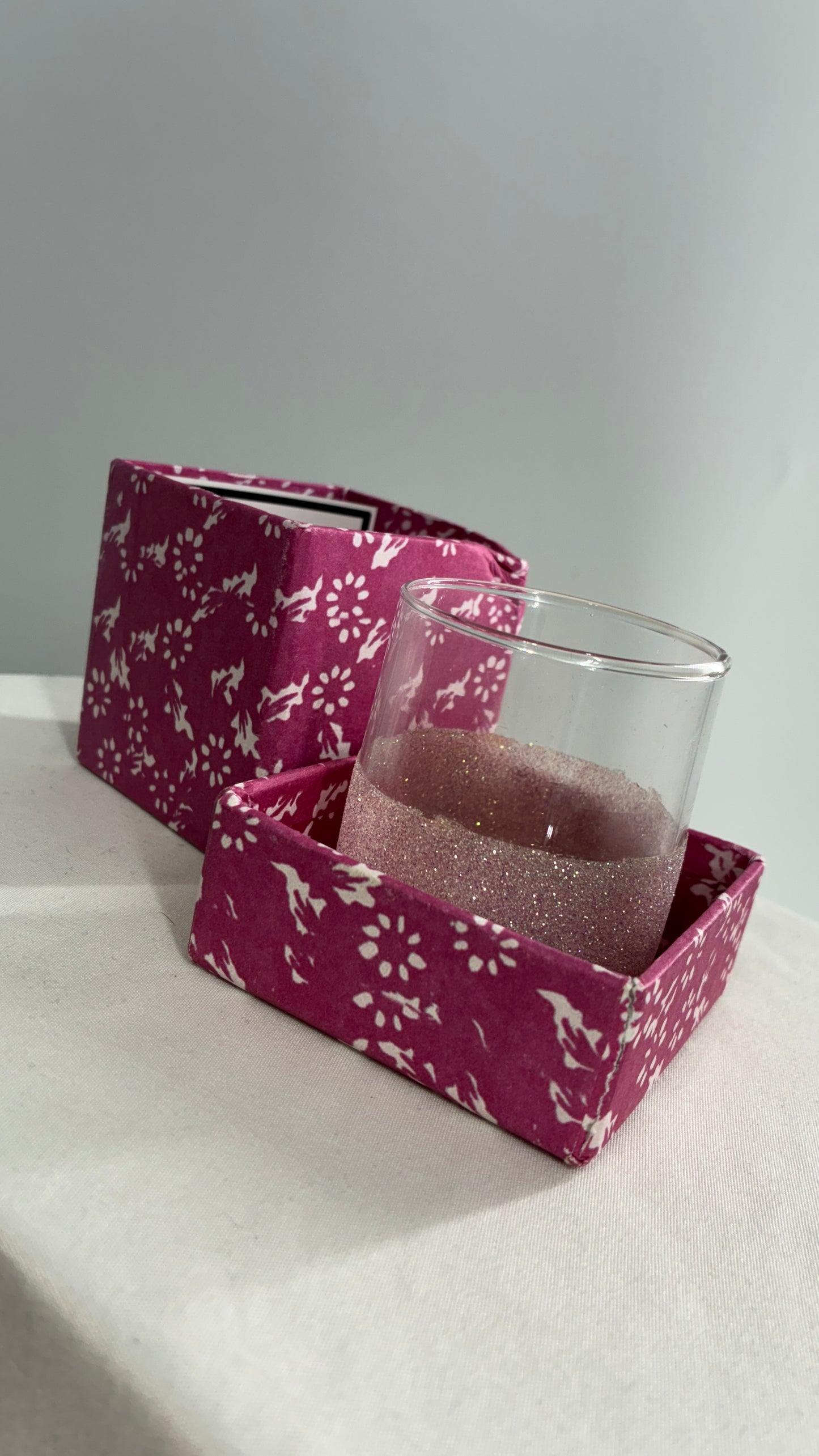Free People Candle Holder or Small Glass Dipped in Glitter