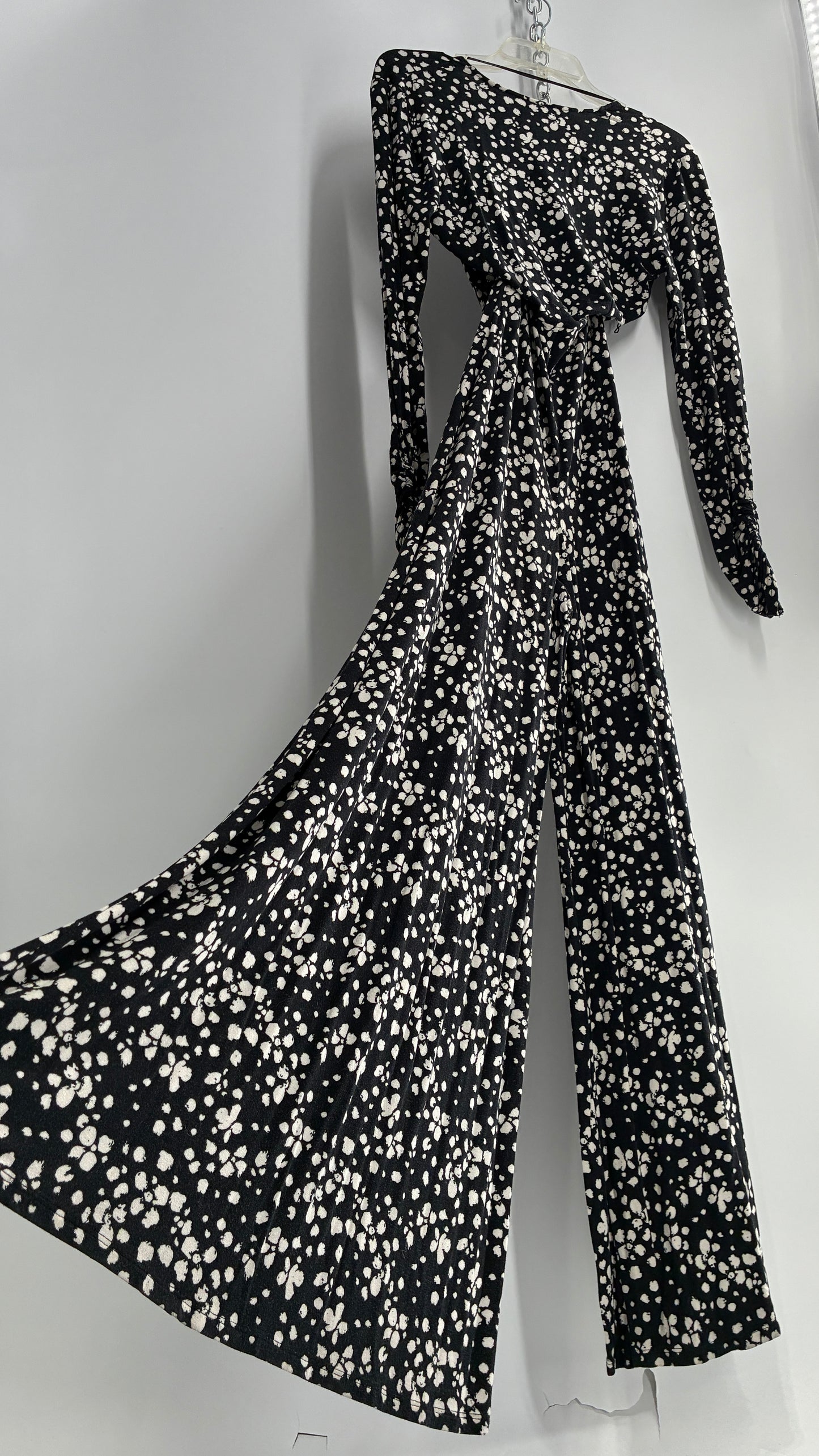 Free People Black and White Polka Dotted Jumpsuit (2)