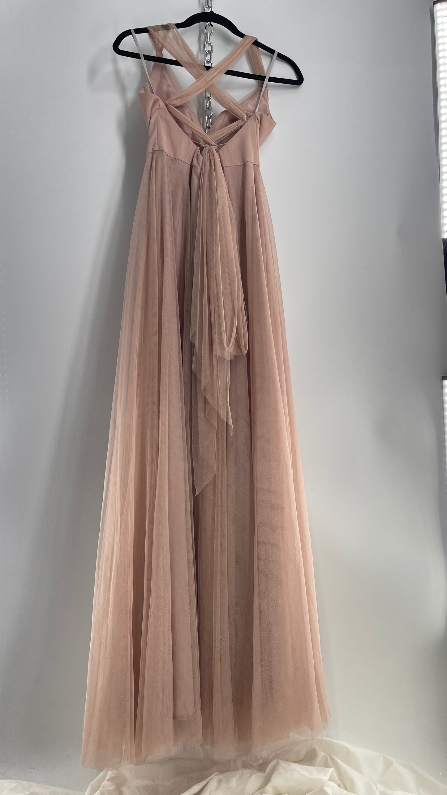 WToo WATTERS Blush Padded Bust and Open Tie Up Back Gown (2)