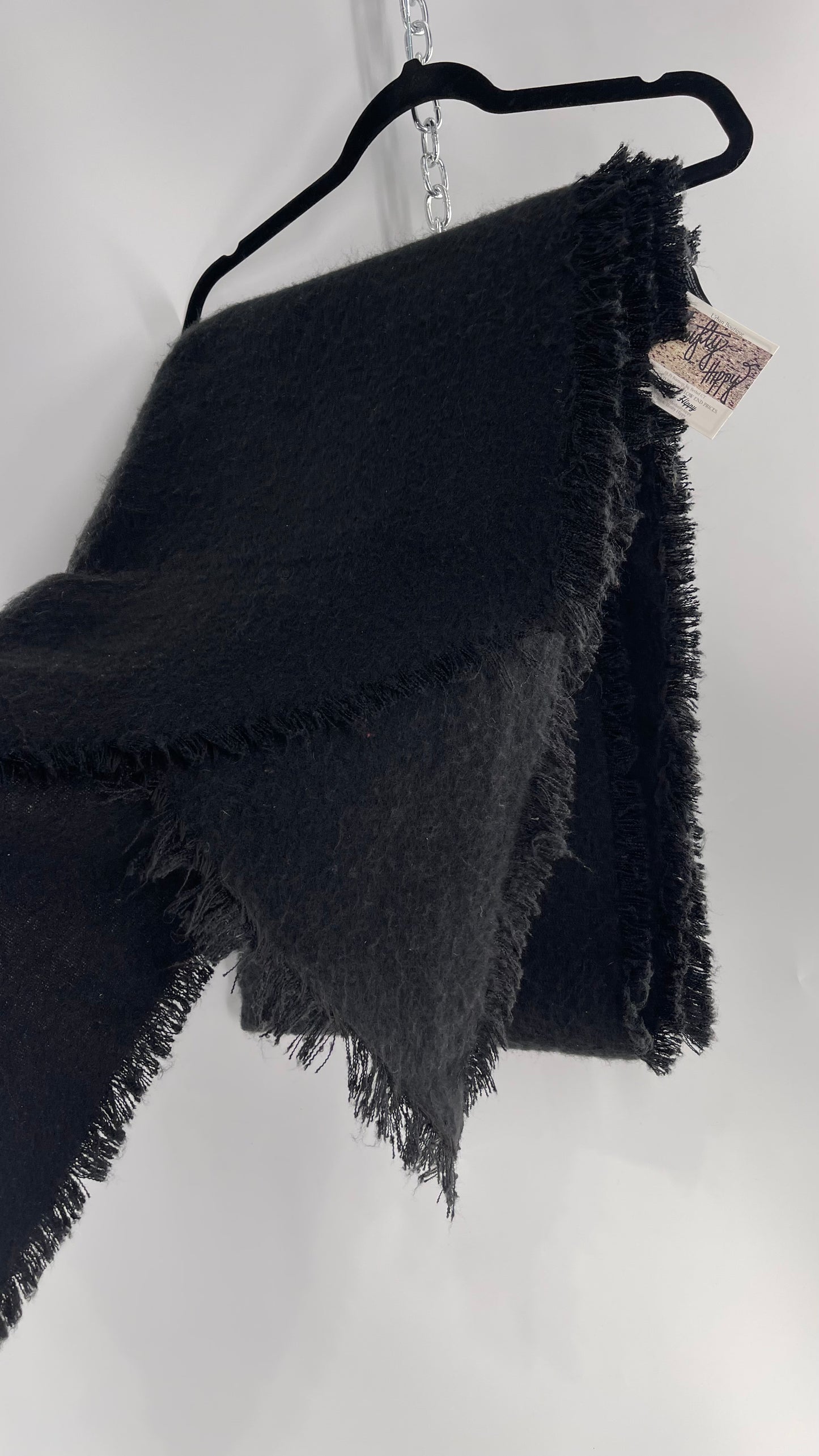 Free people Ultra Thick Voluminous Black Scarf