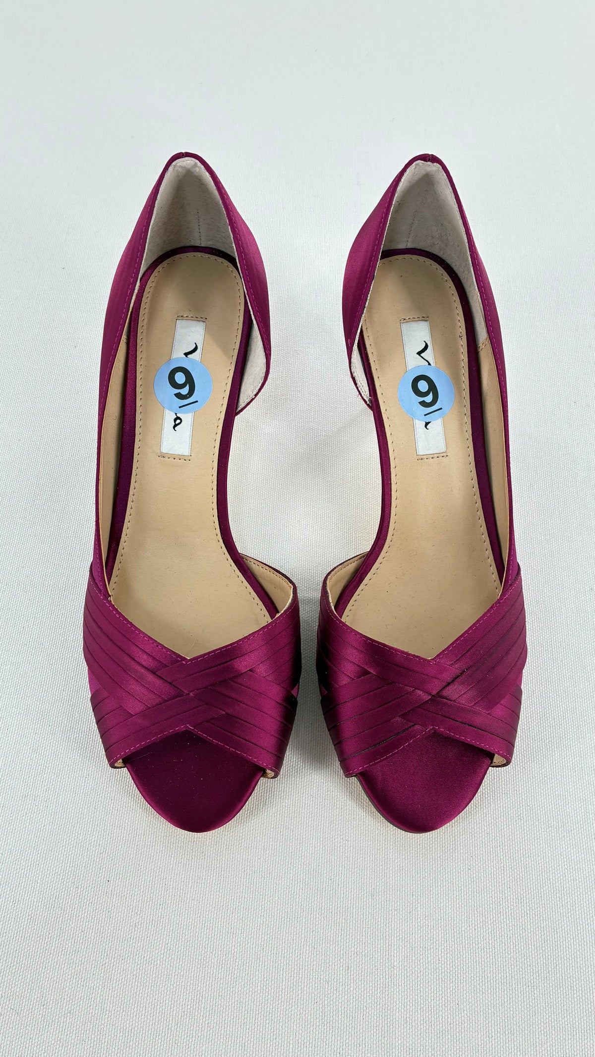 NINA Fuchsia Satin Kitten Heels (9)
