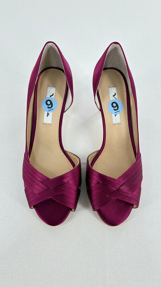NINA Fuchsia Satin Kitten Heels (9)