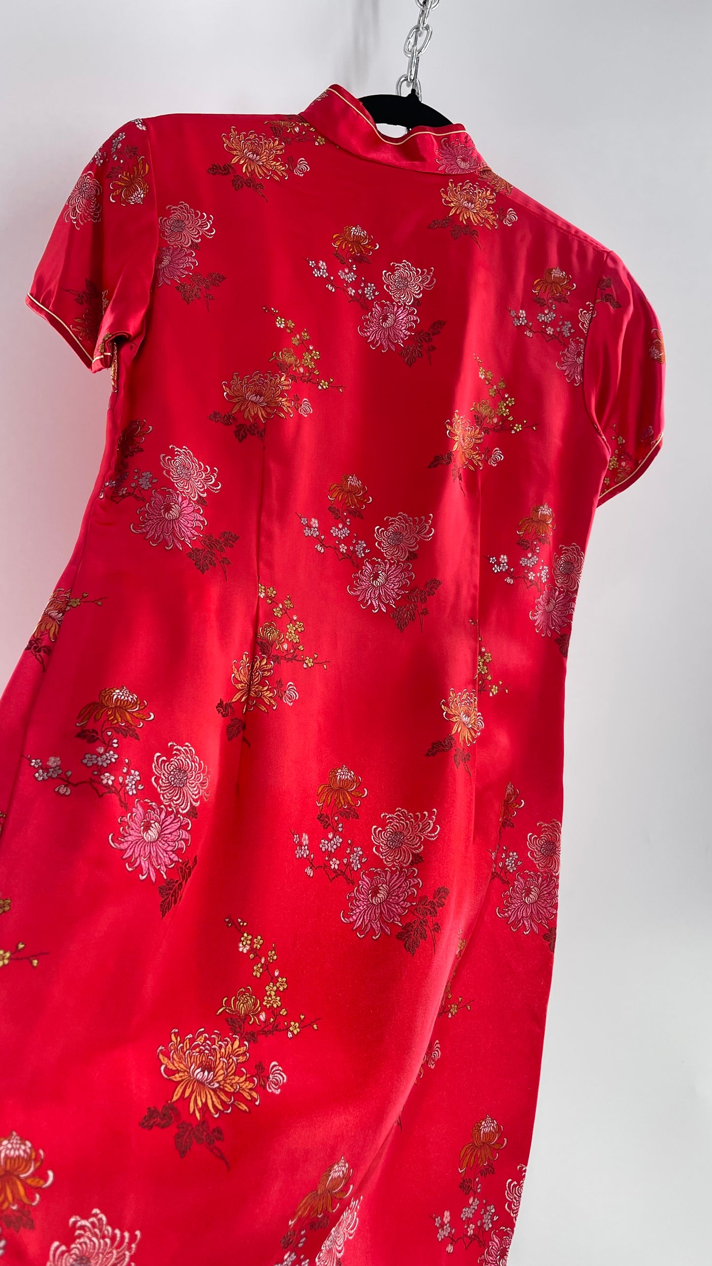 Vintage Golden Bee Silk Chinese QiPao  (C) (36)