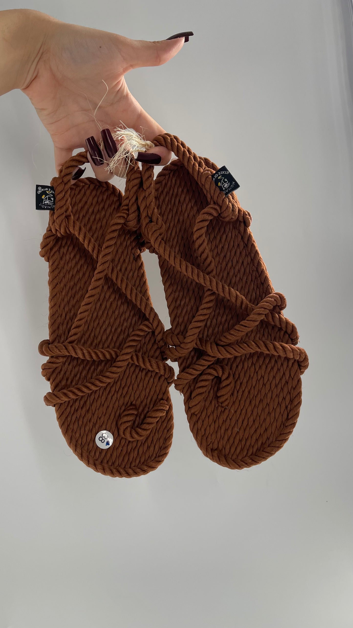 Nomadic State of Mind Free People Bronze/Burnt Orange Rope Sandals (38)