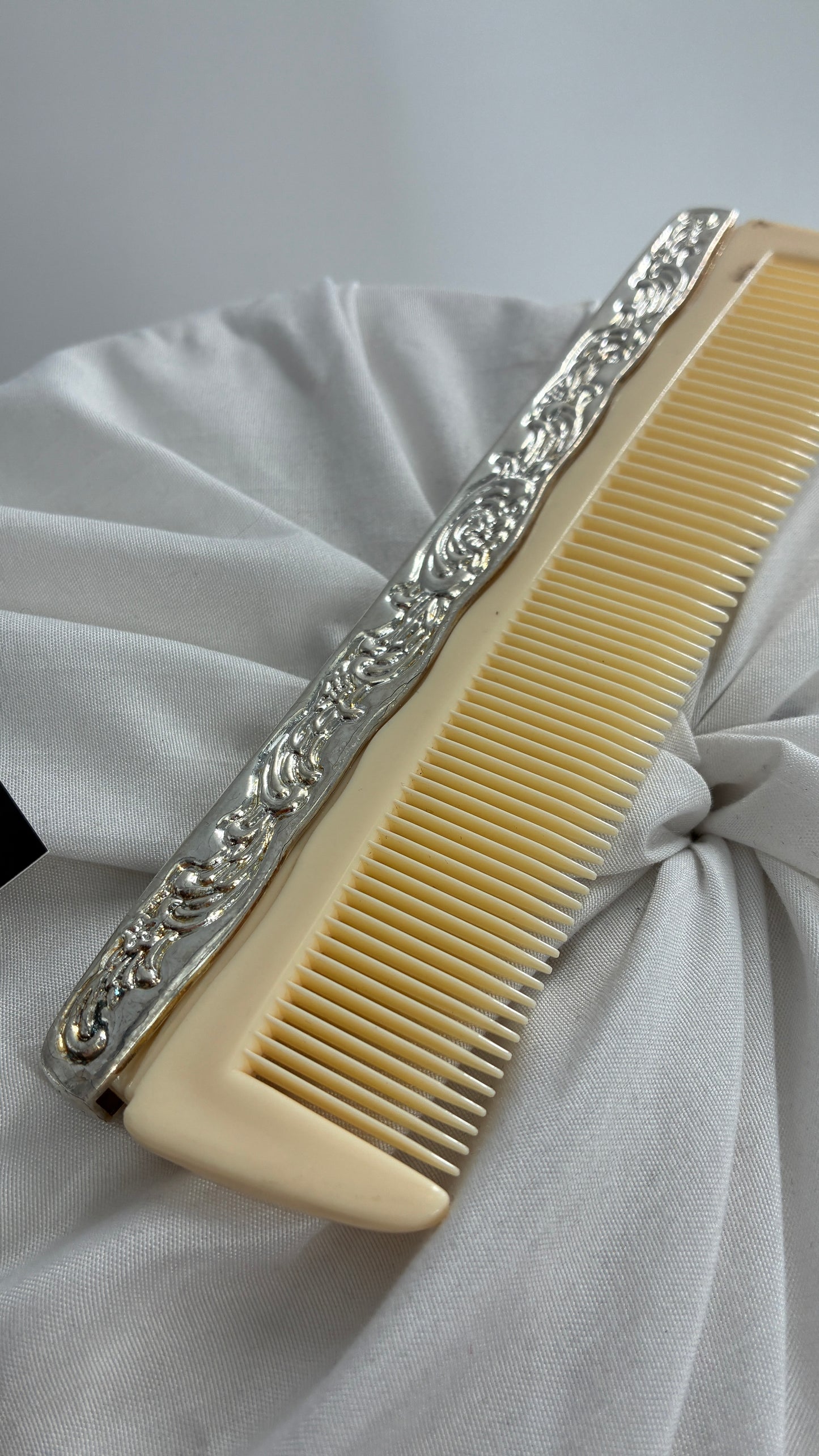 Vintage Metal Embossed Hair Comb